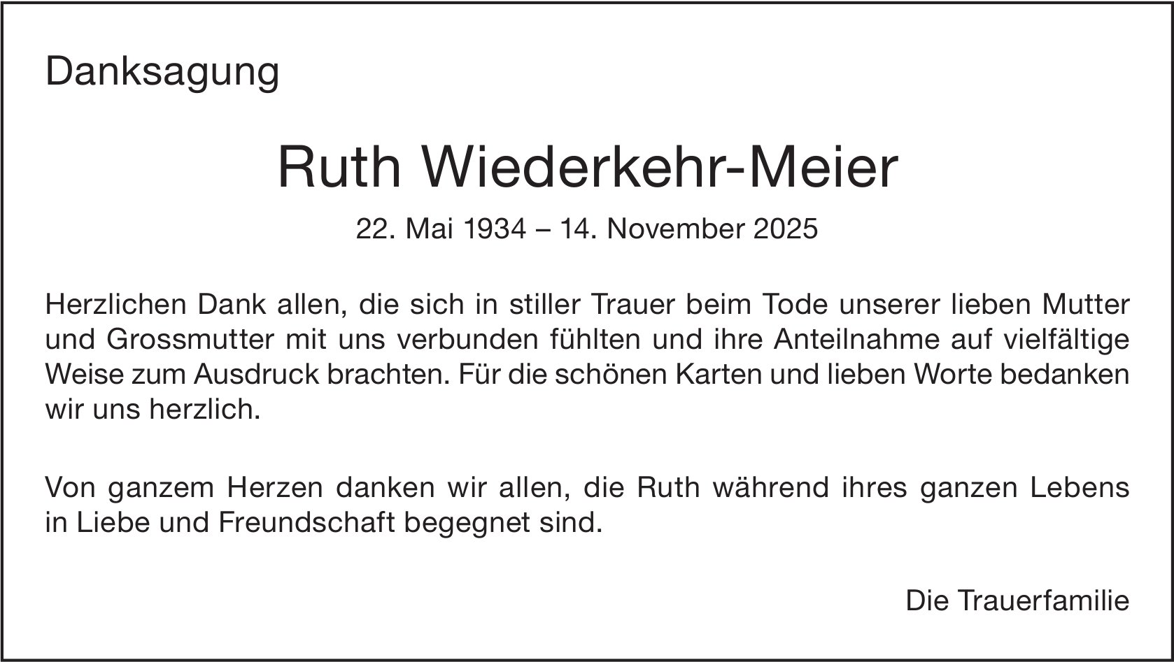 Ruth Wiederkehr-Meier, im Dezember 2025 / DS