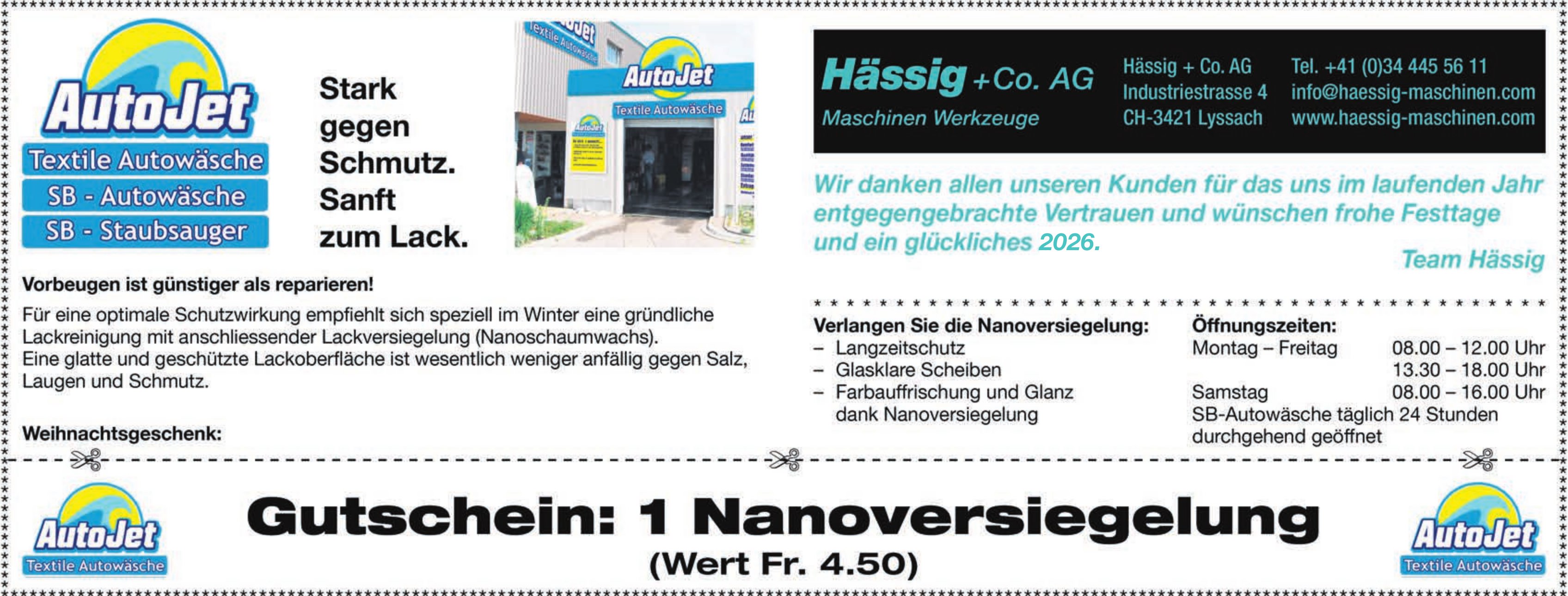 Hässig + Co. AG, Lyssach - AutoJet Waschanlage
