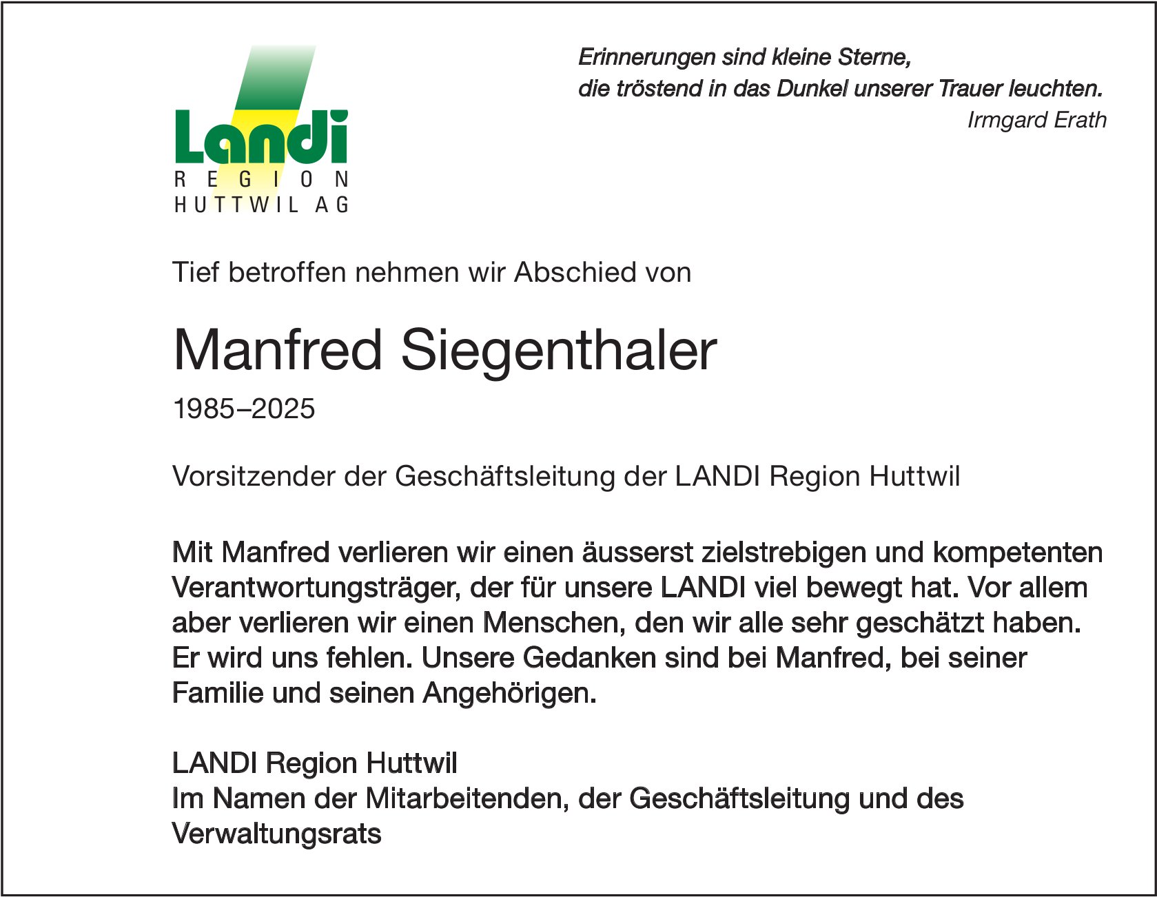 Manfred Siegenthaler / TA