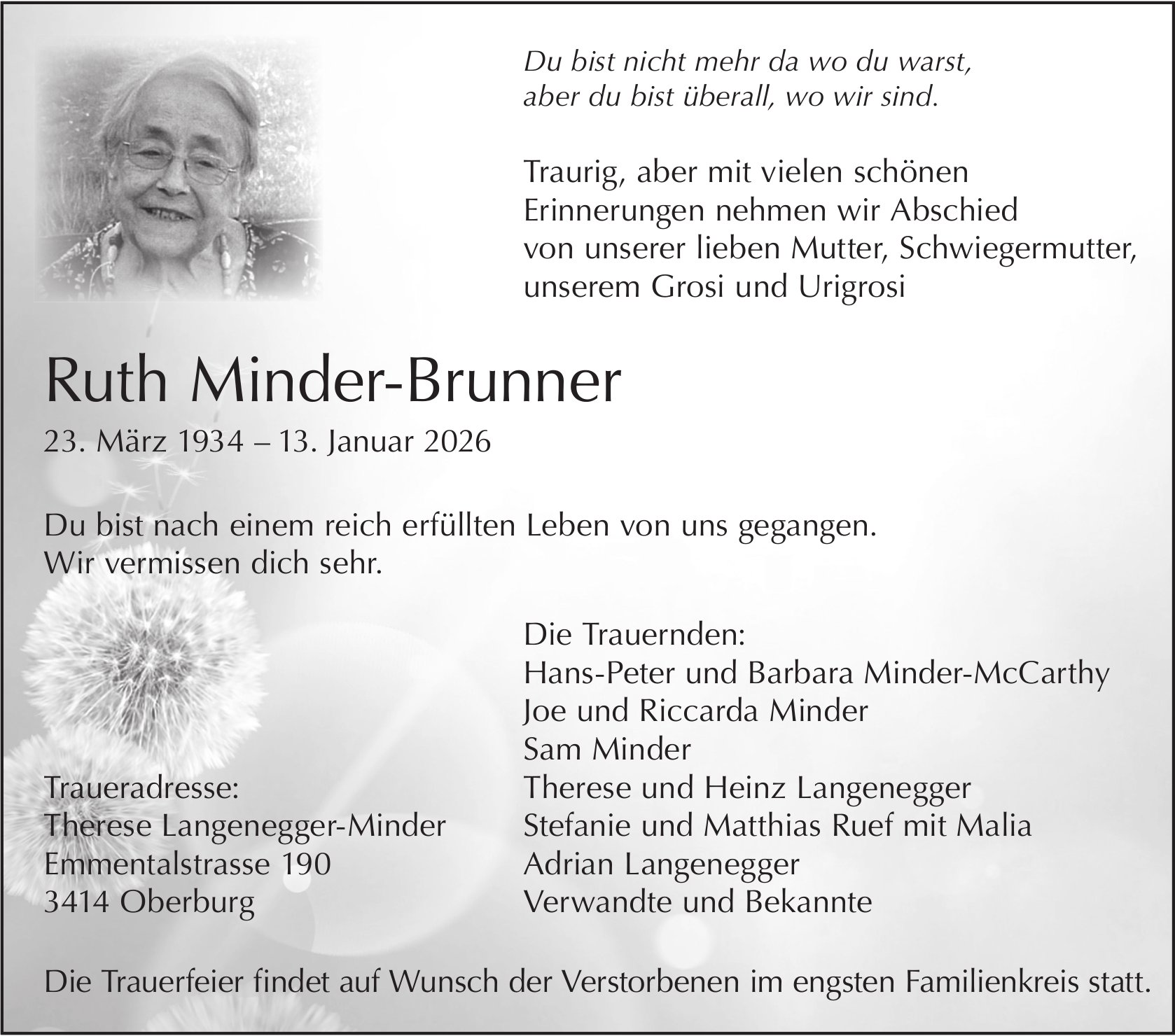 Ruth Minder-Brunner, Januar 2026 / TA