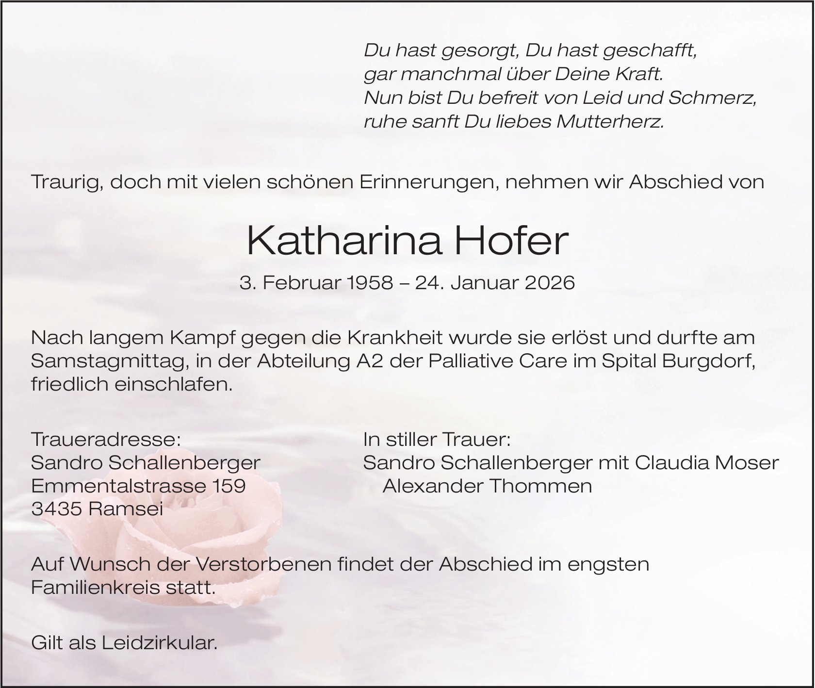 Katharina Hofer, Januar 2026 / TA