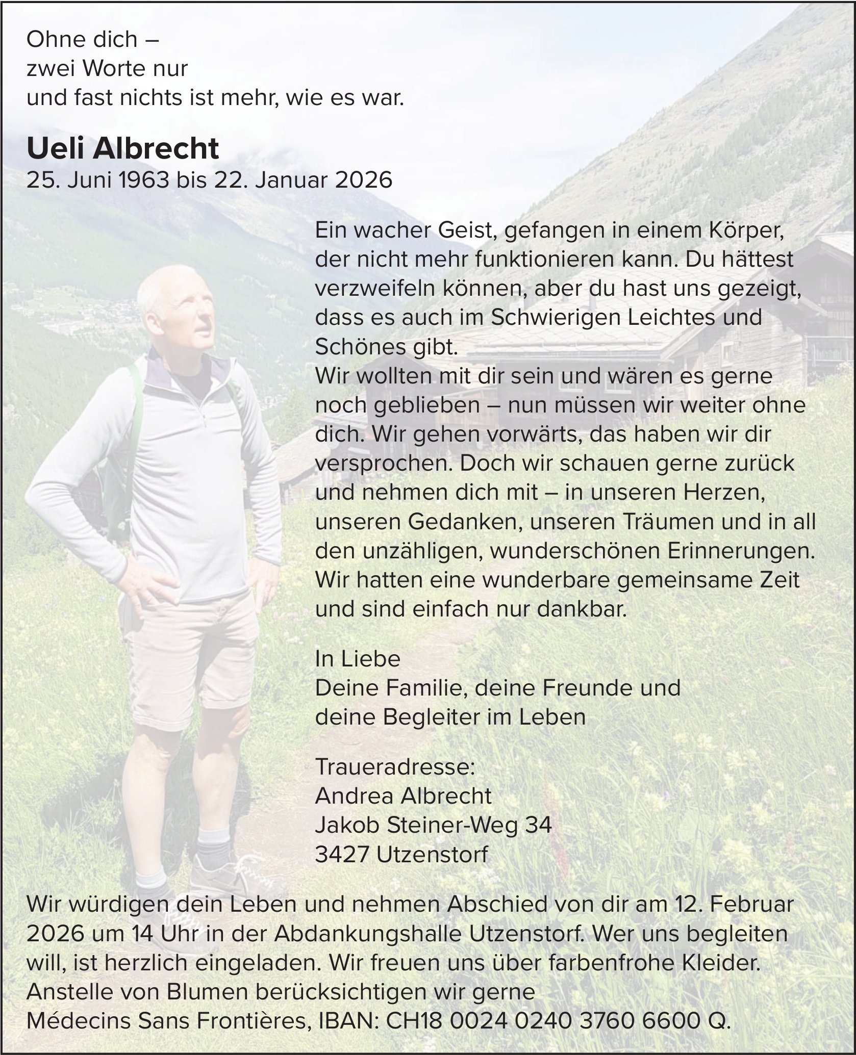 Ueli Albrecht, Januar 2026 / TA