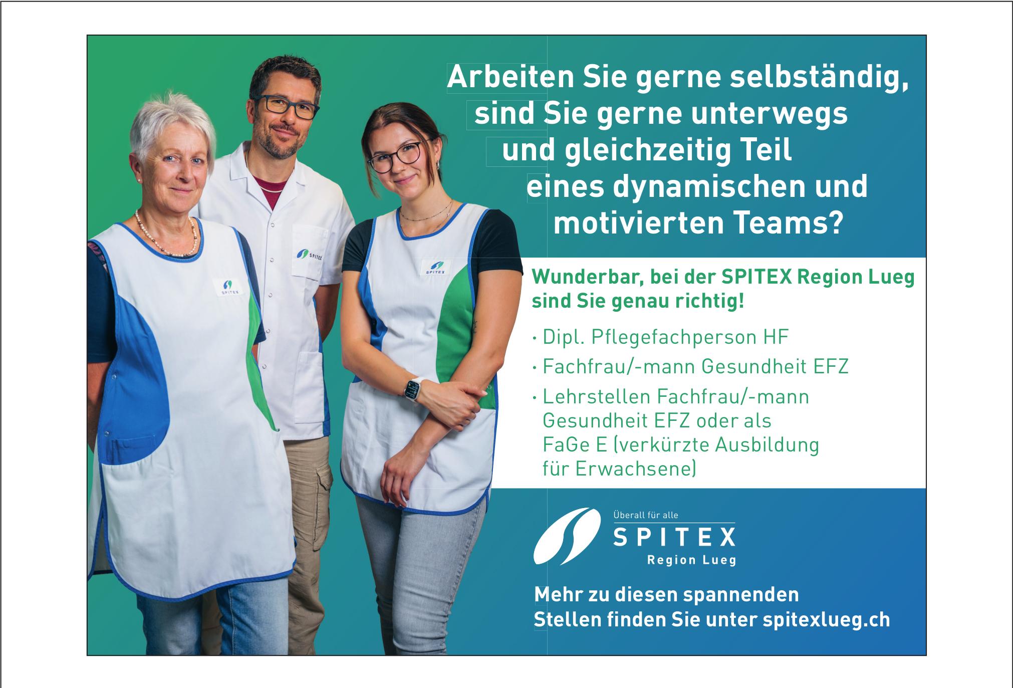 Dipl. Pflegefachperson HF, SPITEX Region Lueg, Gesucht