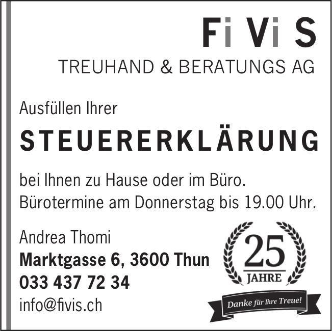Fi Vi S TREUHAND & BERATUNGS AG, Thun - STEUERERKLÄRUNG