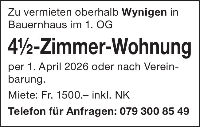 4½-Zimmer-Wohnung, 4½ Zimmer-Wohnung, Wynigen, zu vermieten