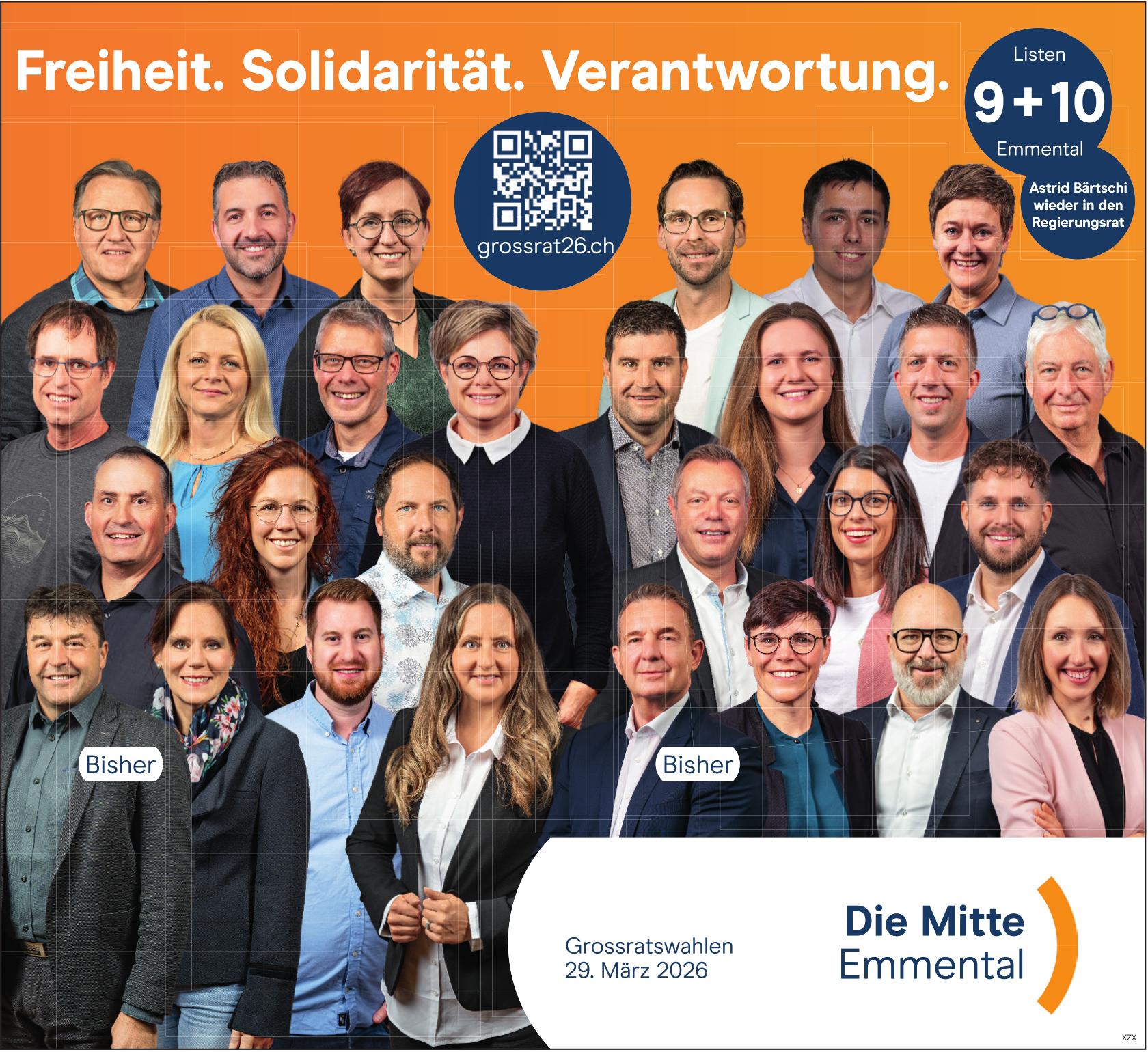 Die Mitte Emmental, Freiheit. Solidarität. Verantwortung.