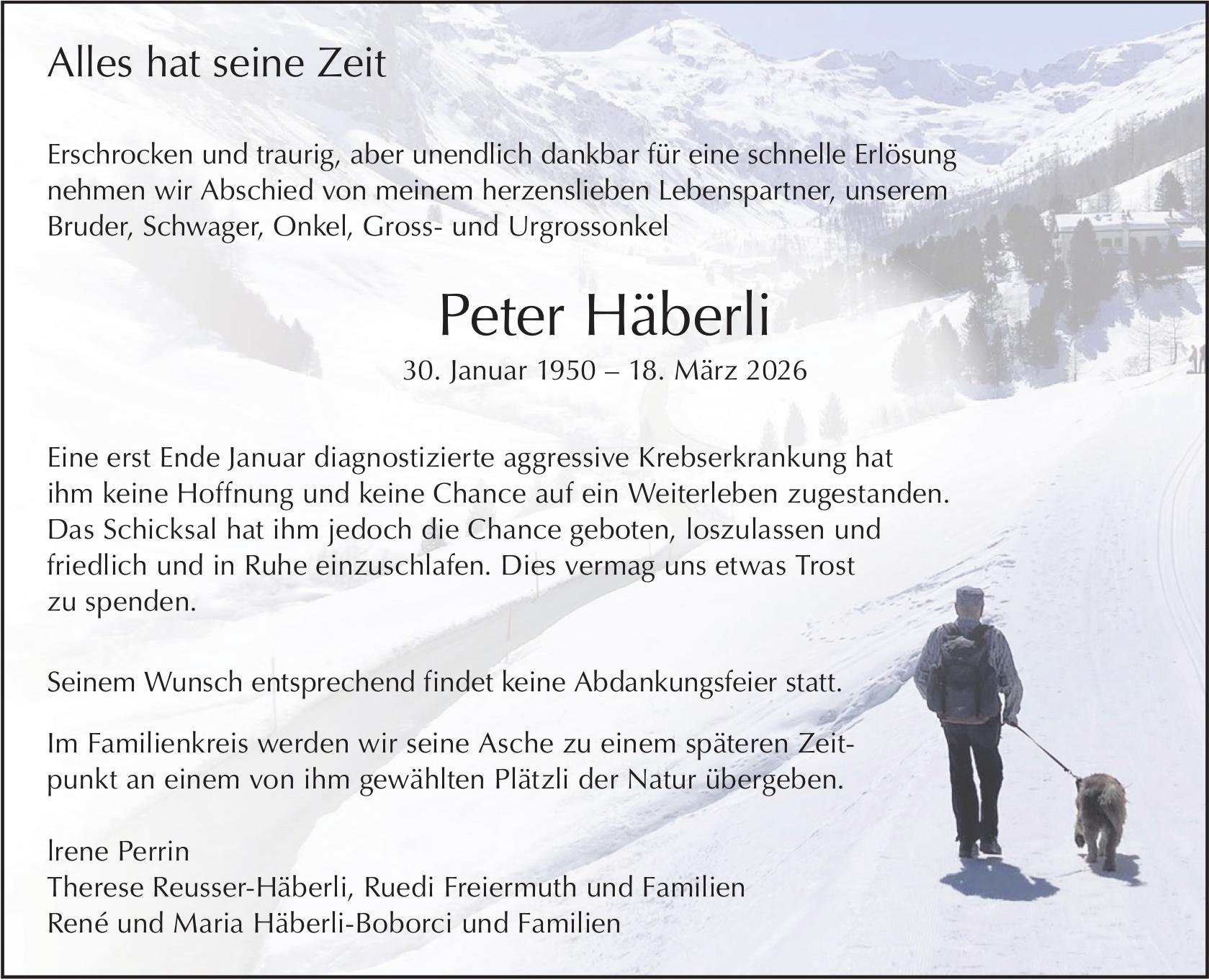 Peter Häberli, März 2026 / TA