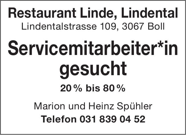 Servicemitarbeiter*in, Restaurant Linde, Lindental, Boll, Gesucht