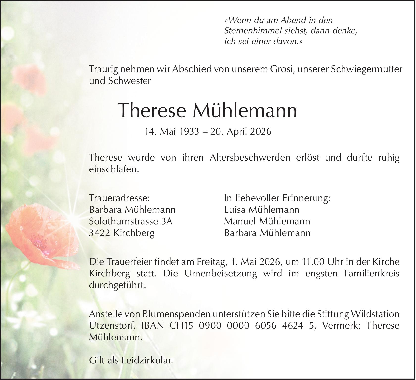 Mühlemann Therese, April 2026 / TA
