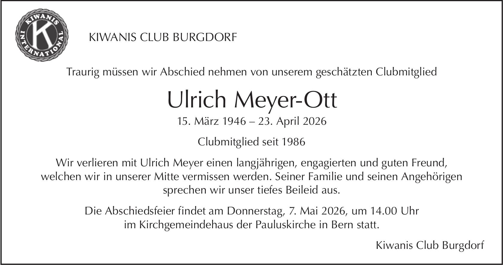 Ulrich Meyer-Ott, April 2026 / TA