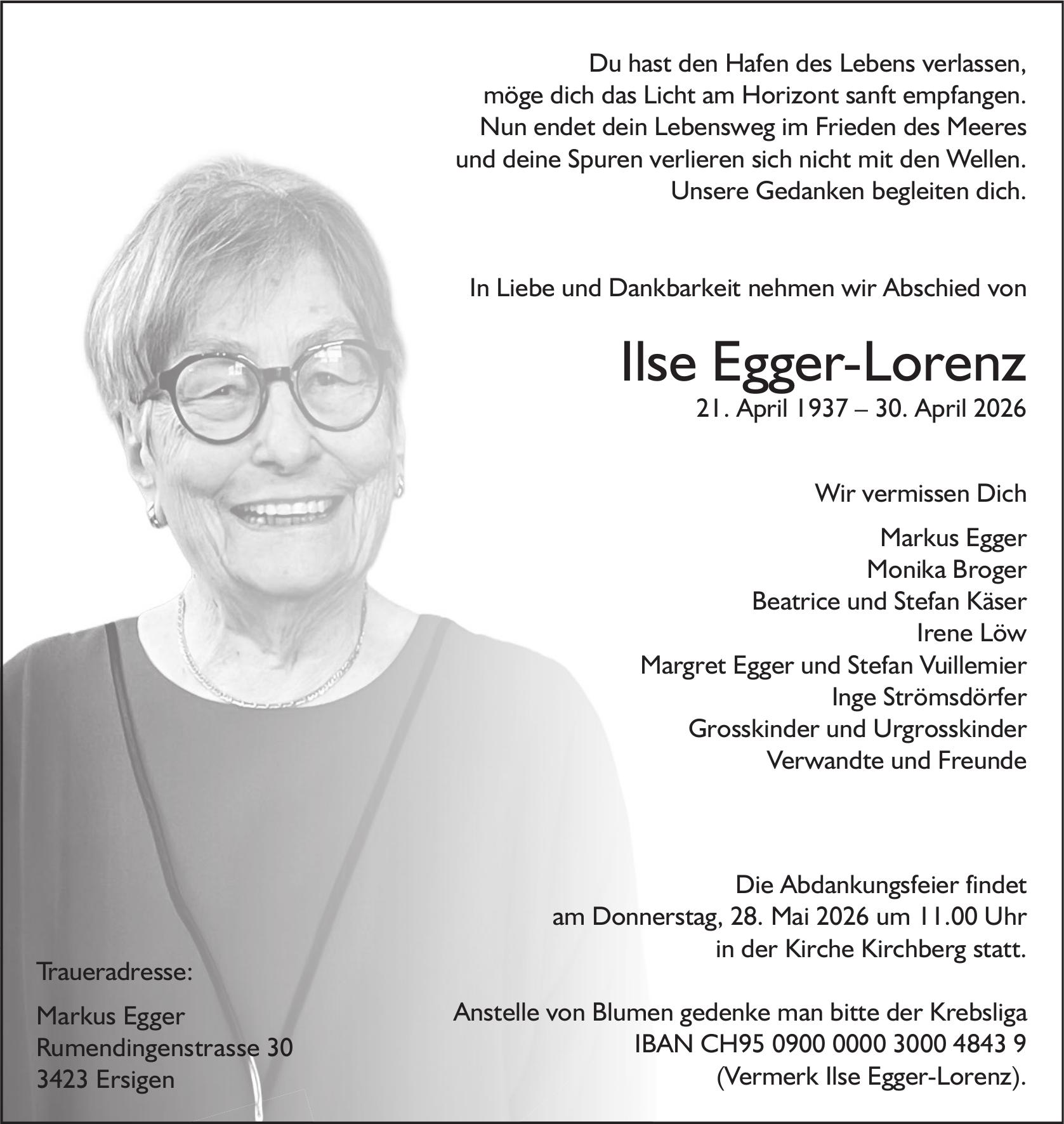 Ilse Egger-Lorenz, April 2026 / TA