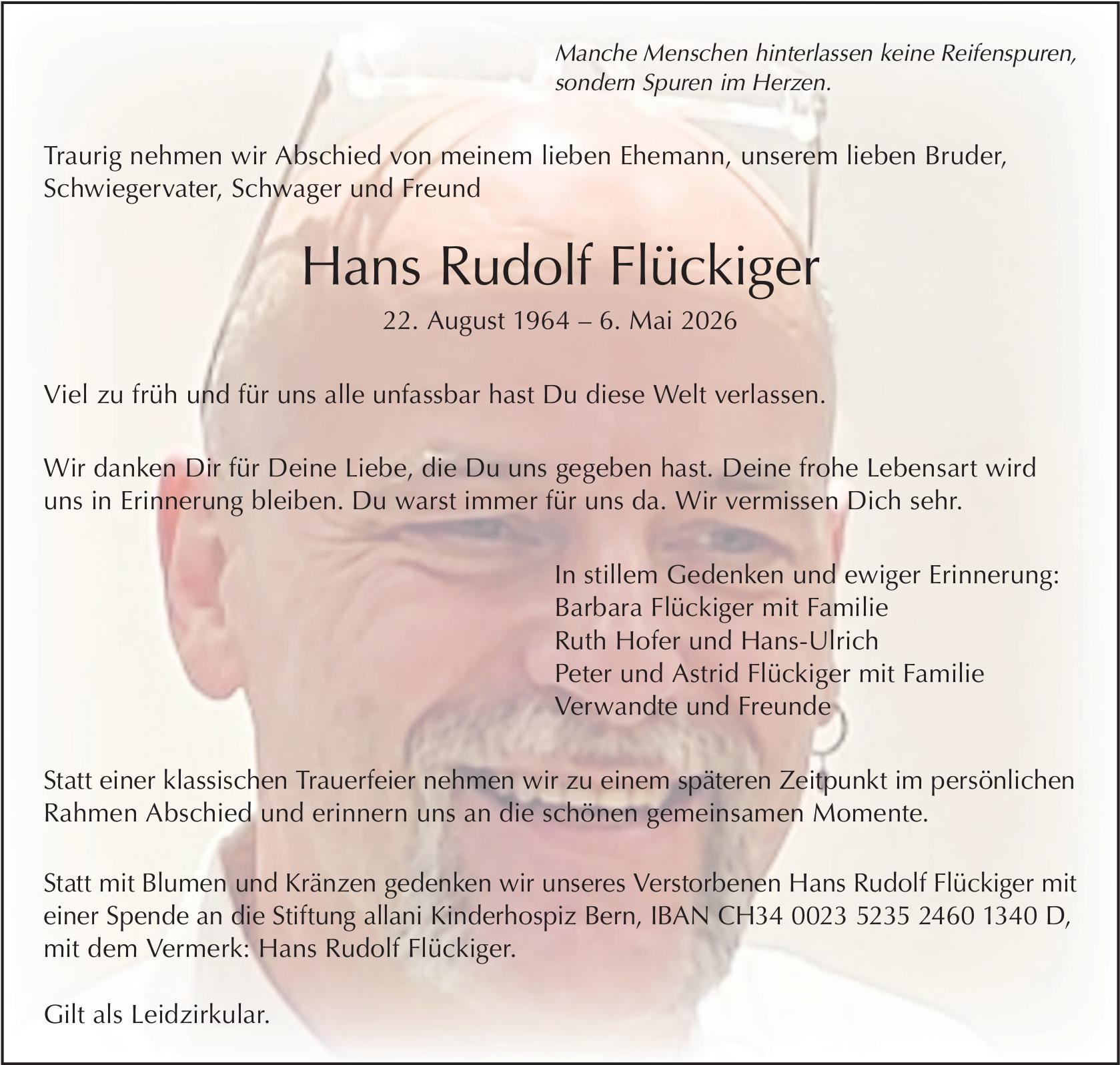 Hans Rudolf Flückiger, Mai 2026 / TA