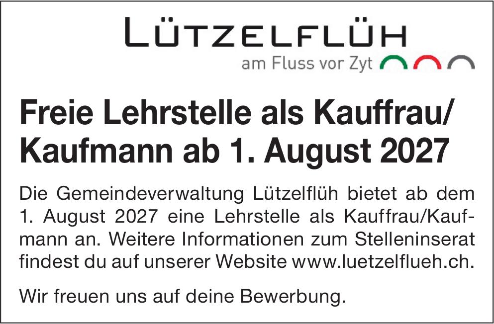 Freie Lehrstelle als Kauffrau/ Kaufmann ab 1. August 2027, Gemeindeverwaltung Lützelflüh, Gesucht