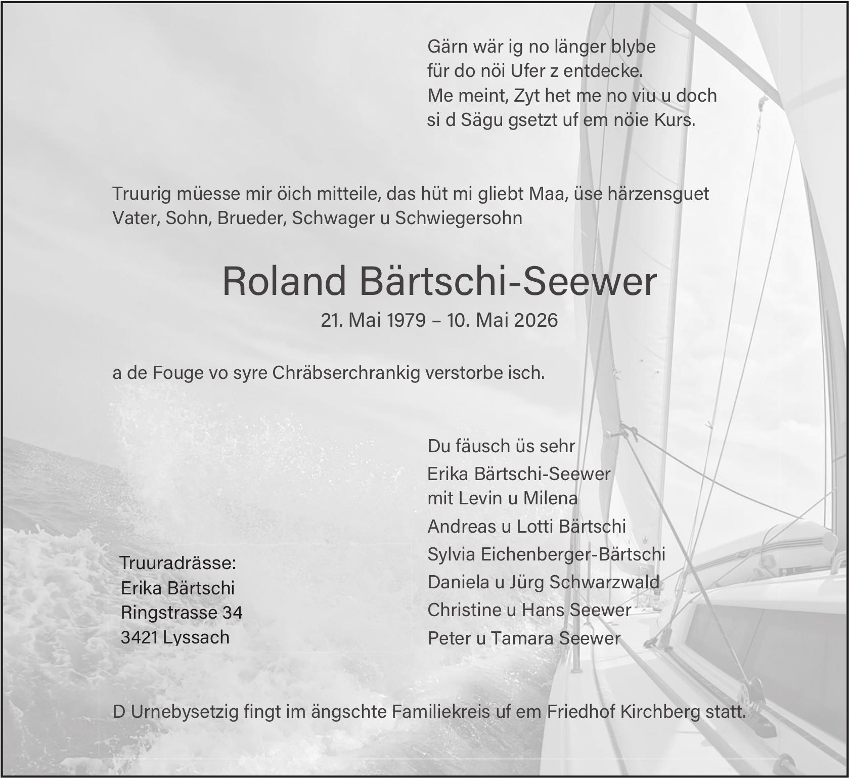 Roland Bärtschi-Seewer, Mai 2026 / TA