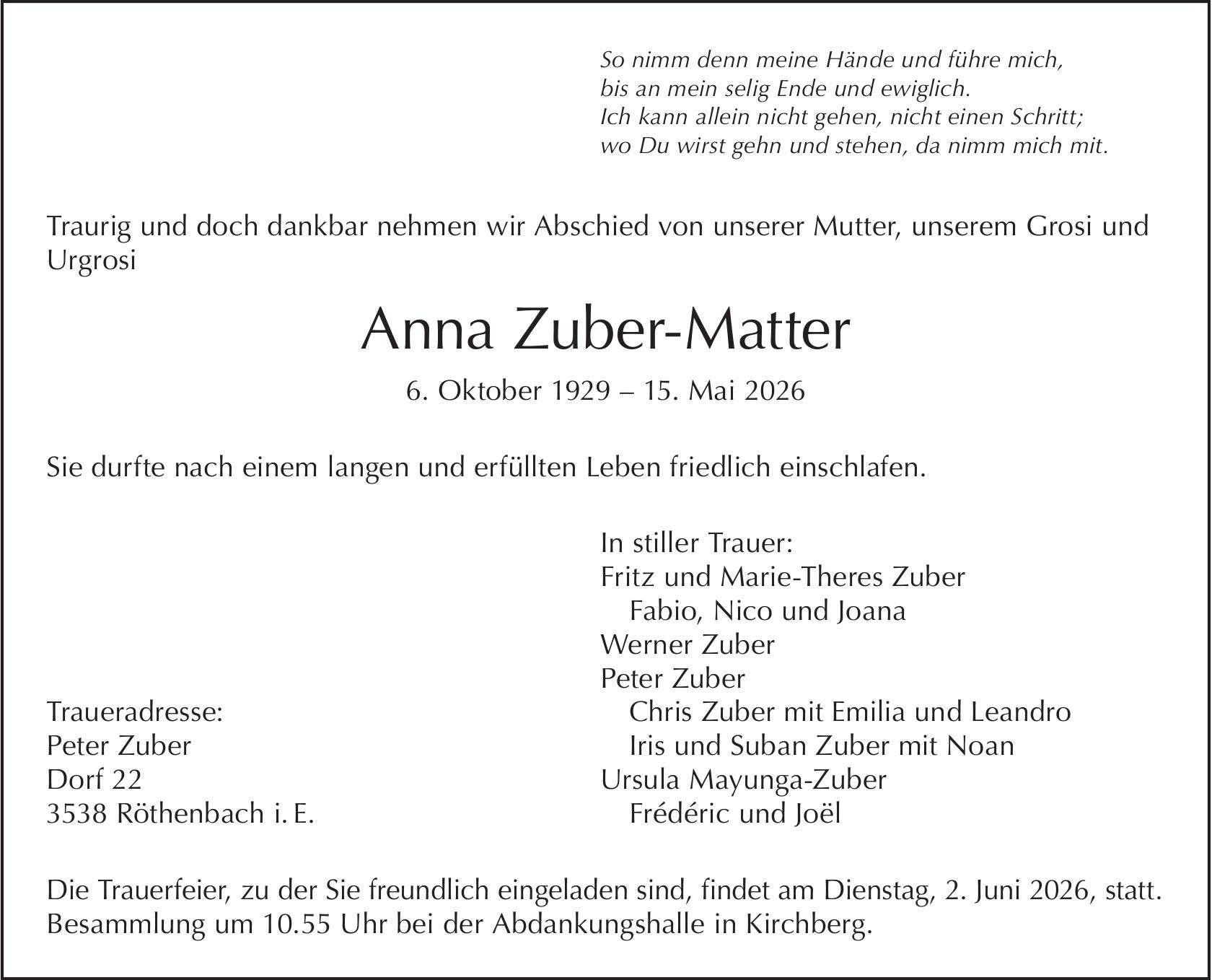 Anna Zuber-Matter / TA
