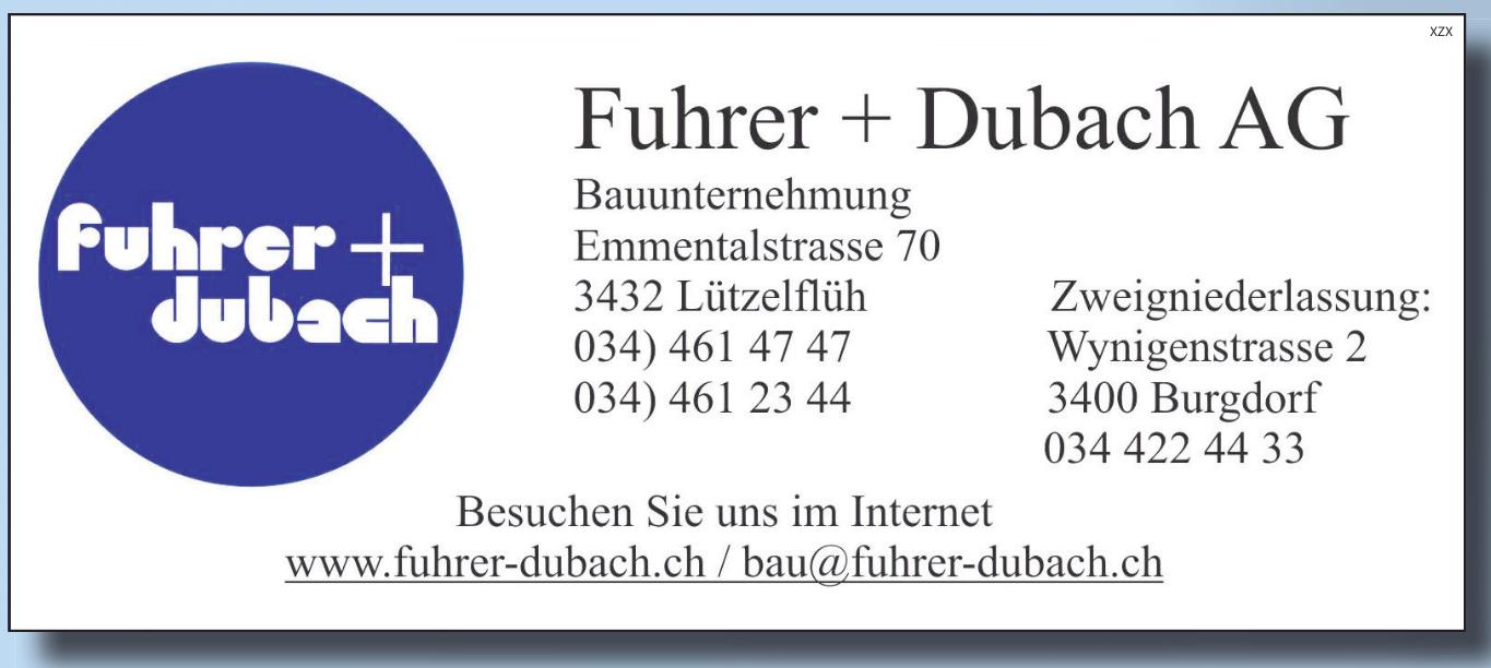 Fuhrer + Dubach AG, Lützelflüh - Bauunternehmung
