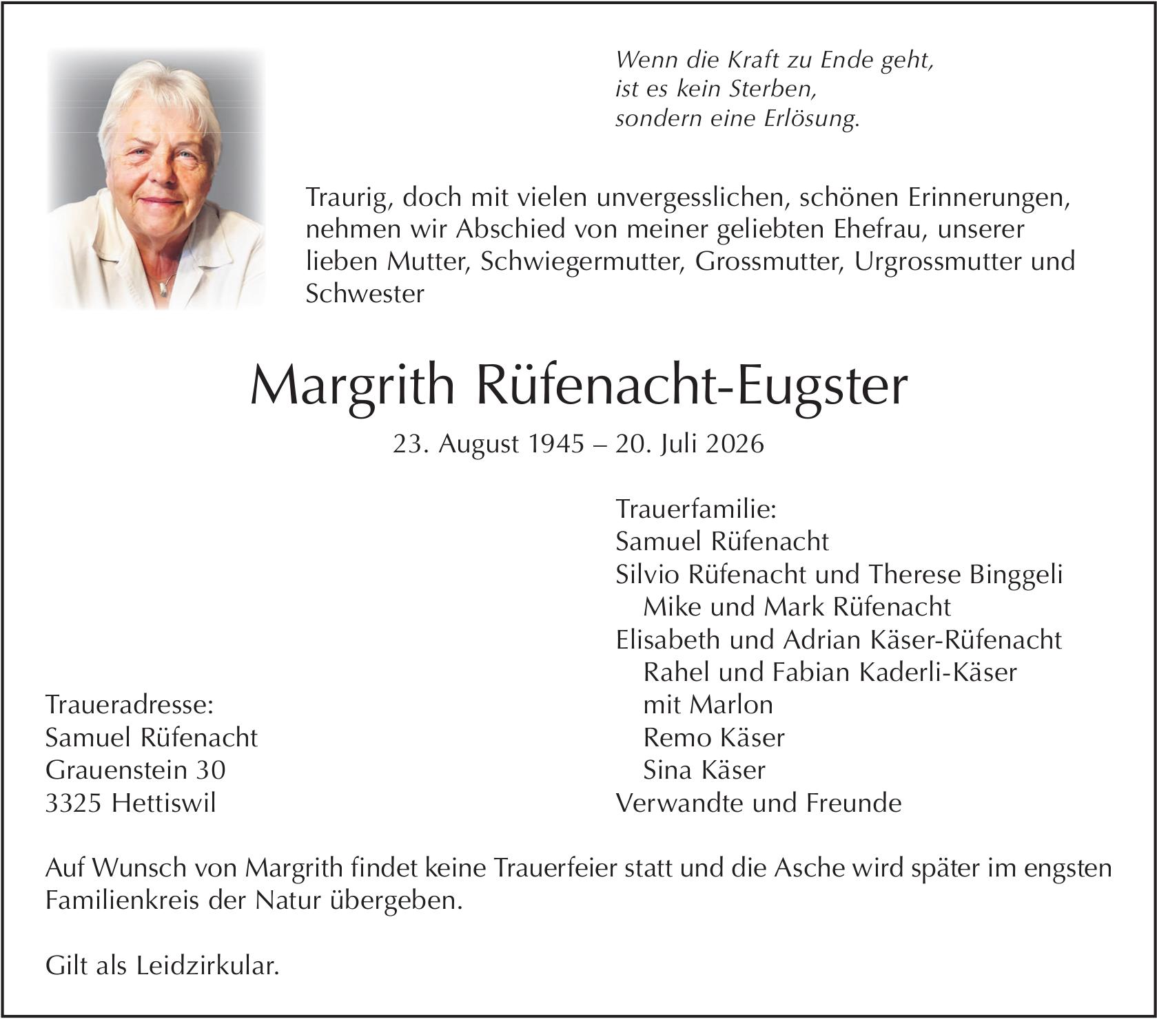 Margrith Rüfenacht-Eugster / TA