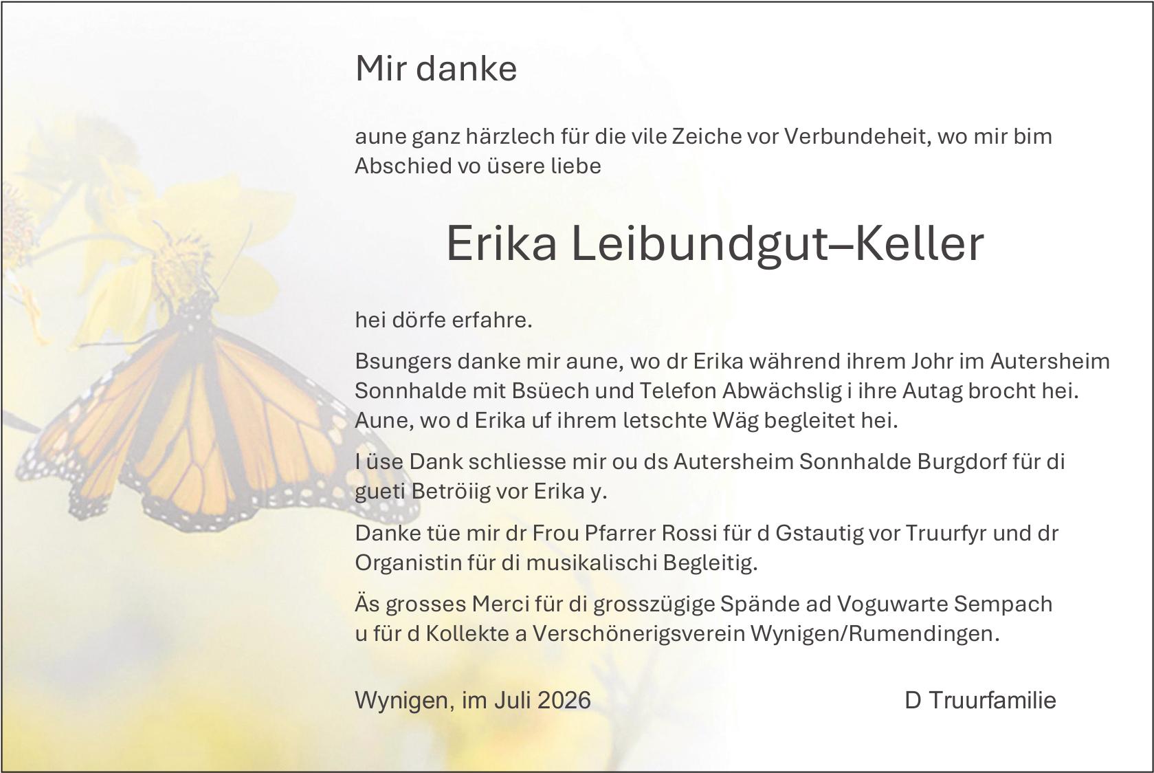 Erika Leibundgut–Keller, im August 2026 / DS