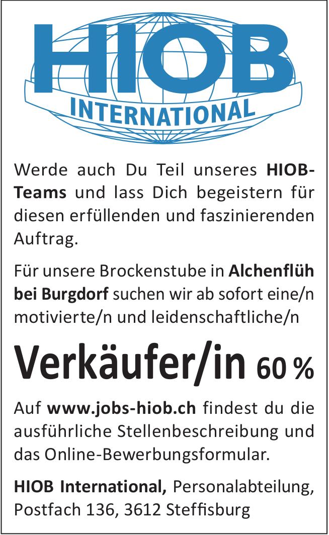 Verkäufer/in 60 %, HIOB International, Steffisburg, Gesucht