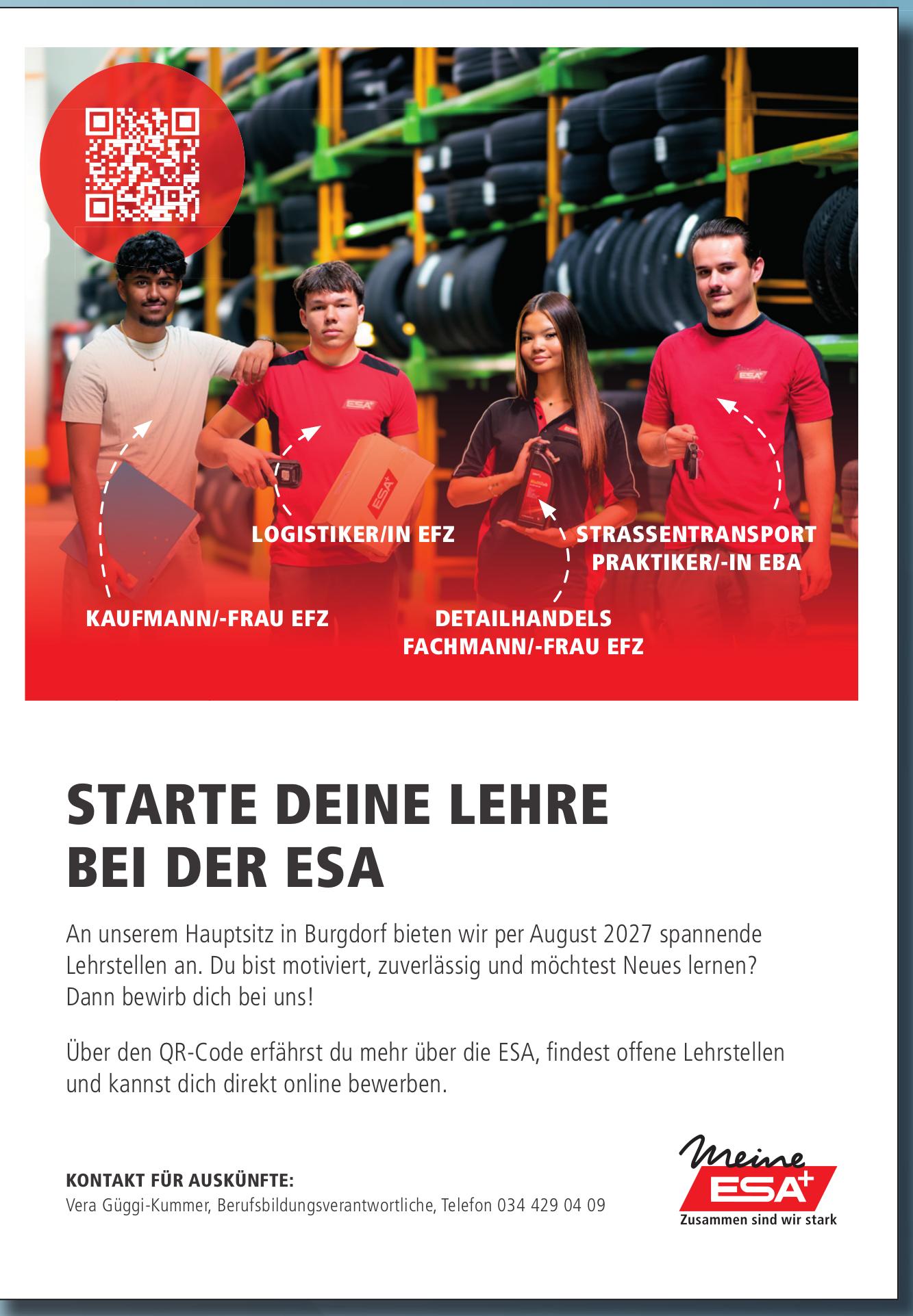 Kaufmann/-frau EFZ, ESA, Gesucht