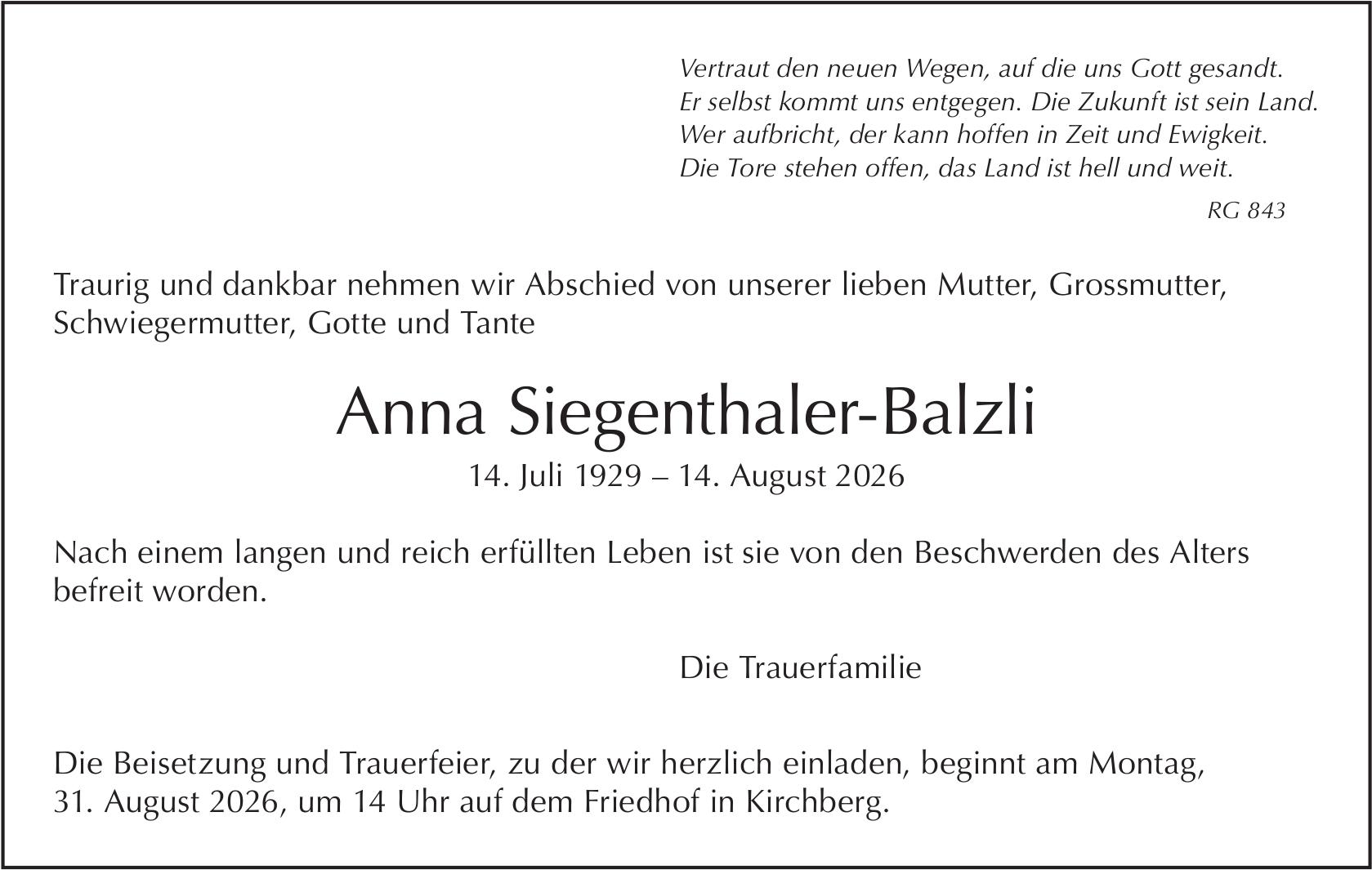 Anna Siegenthaler-Balzli / TA