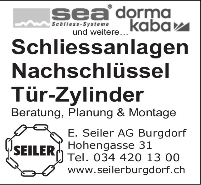 E. Seiler AG Burgdorf, Schliessanlagen Nachschlüssel Tür-Zylinder