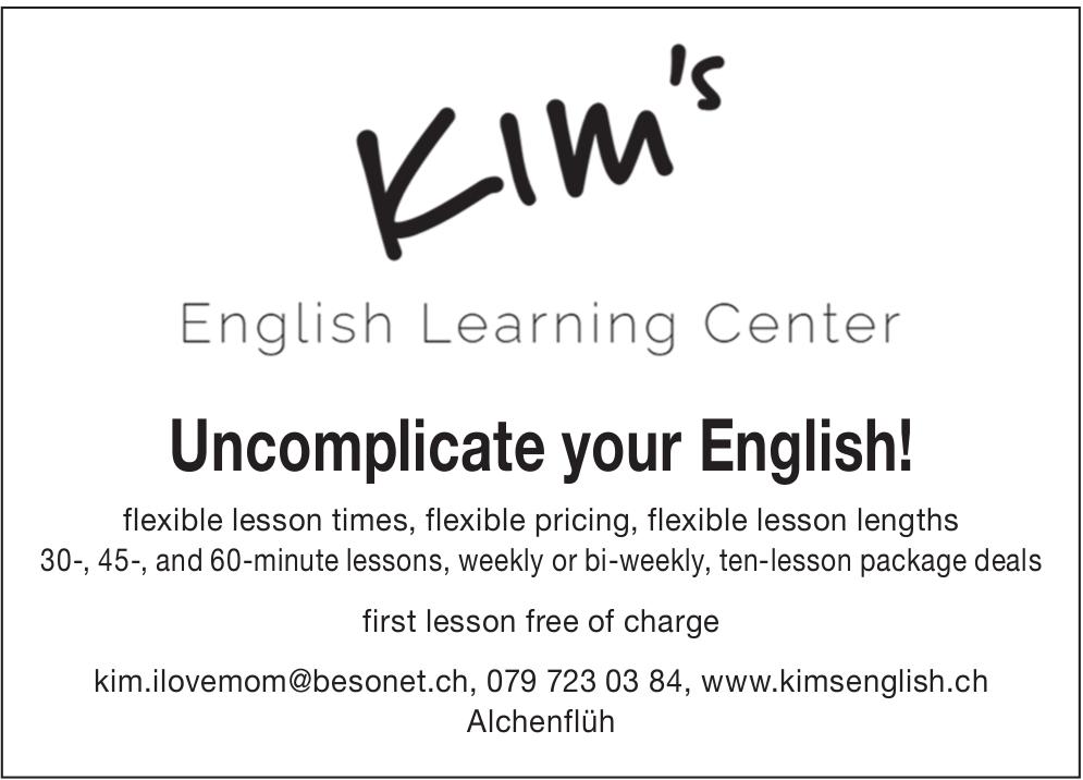 Kim's English Learning Center, Alchenflüh - Uncomplicate your English!