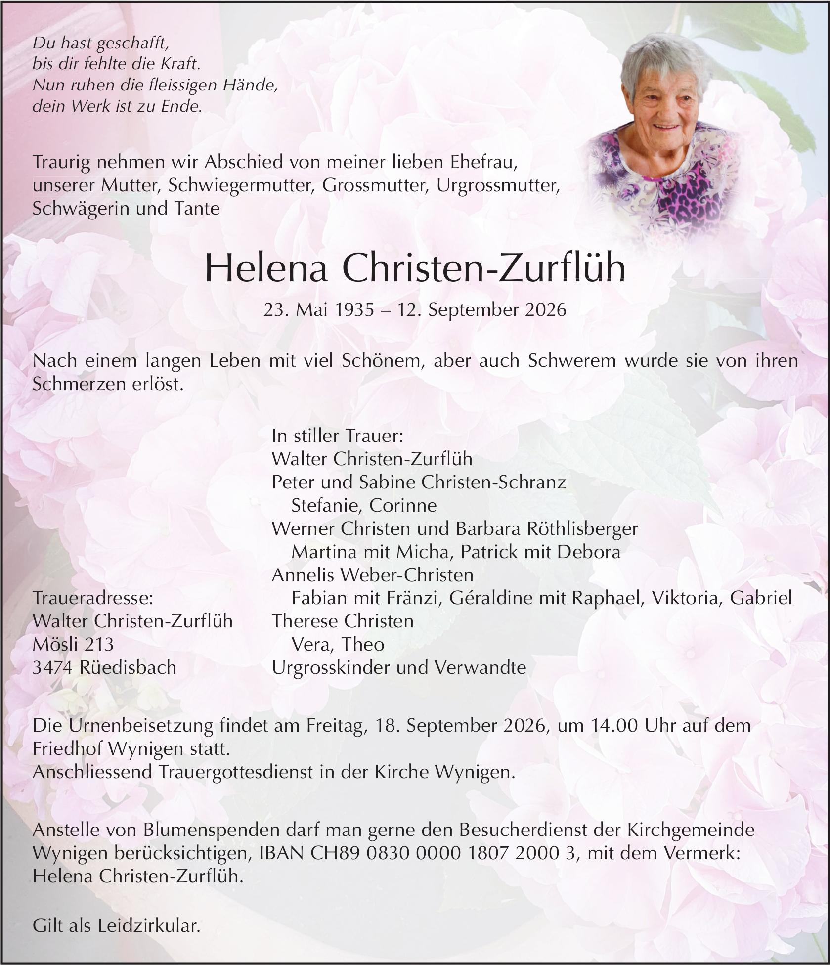Helena Christen-Zurflüh / TA