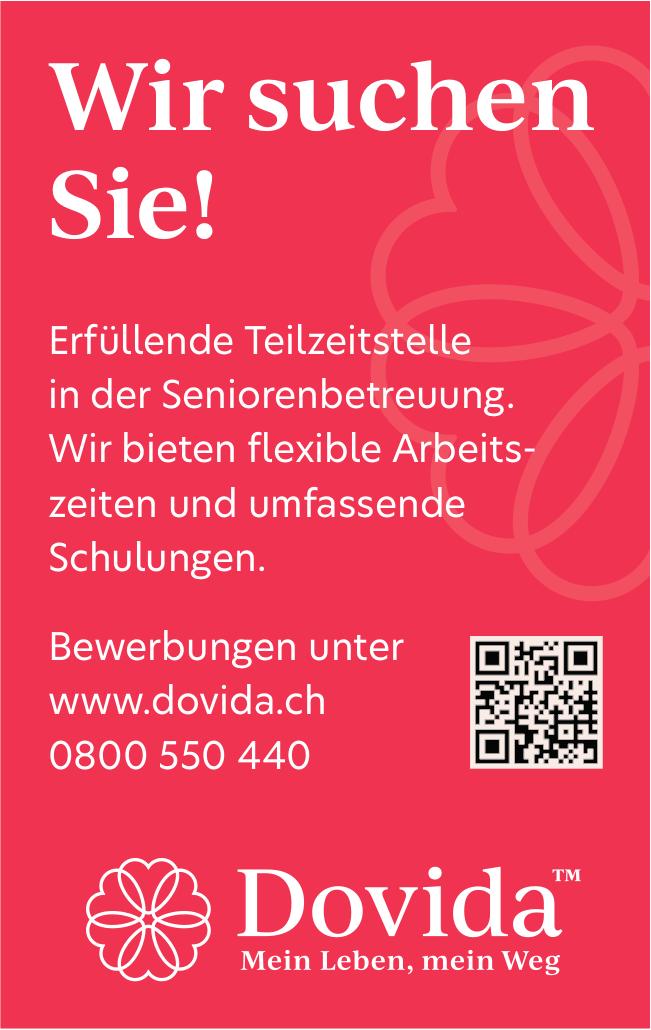 Erfüllende Teilzeitstelle in der Seniorenbetreuung., Dovida, Gesucht