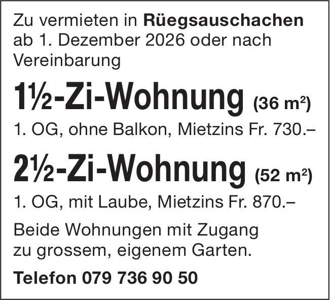 1½-Zi-Wohnung, 1½ Zimmer-Wohnung, Rüegsauschachen, zu vermieten