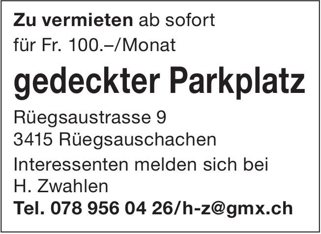 Gedeckter Parkplatz, Rüegsauschachen, zu vermieten