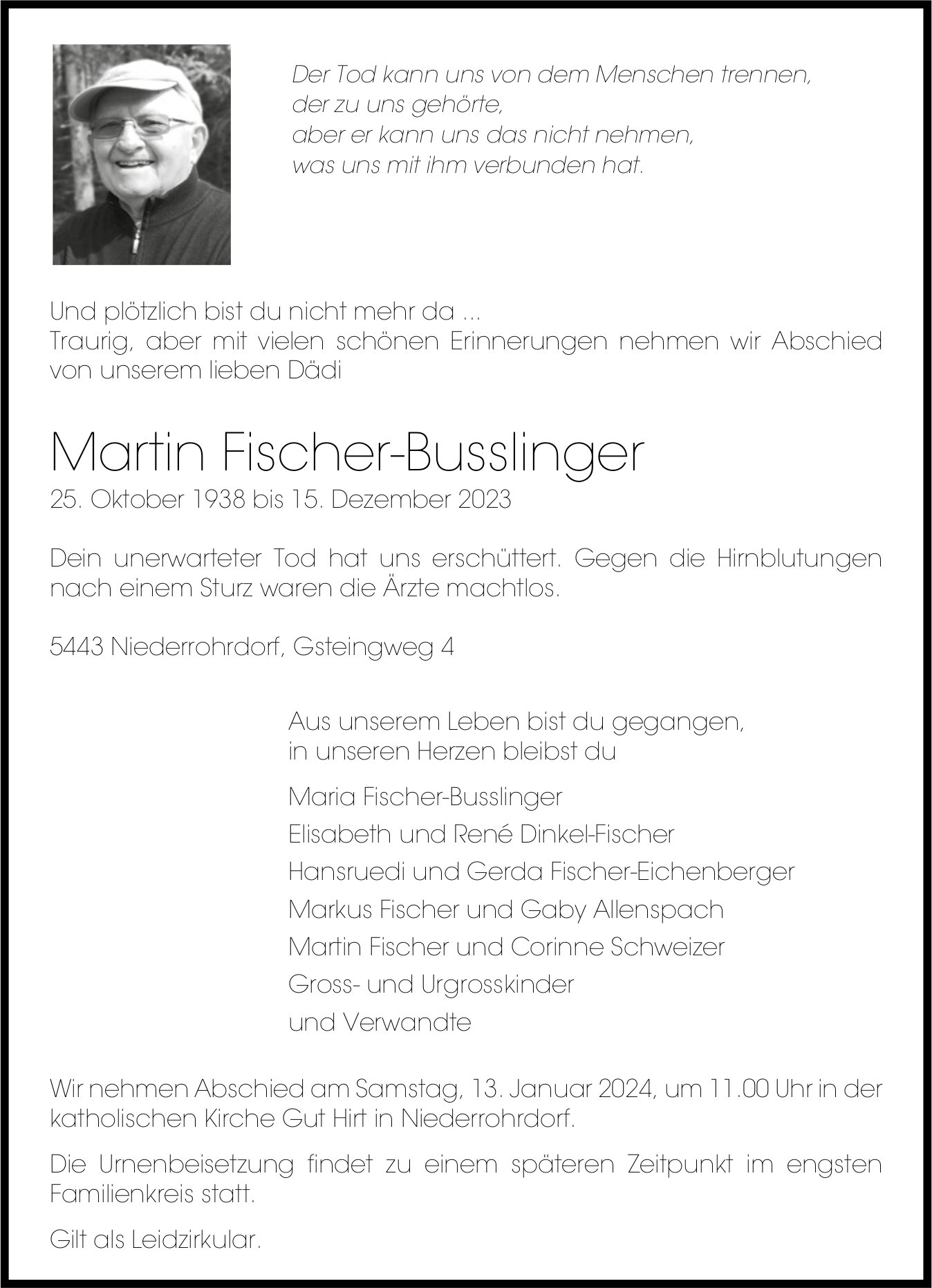 Fischer-Busslinger Martin, Dezember 2023 / TA