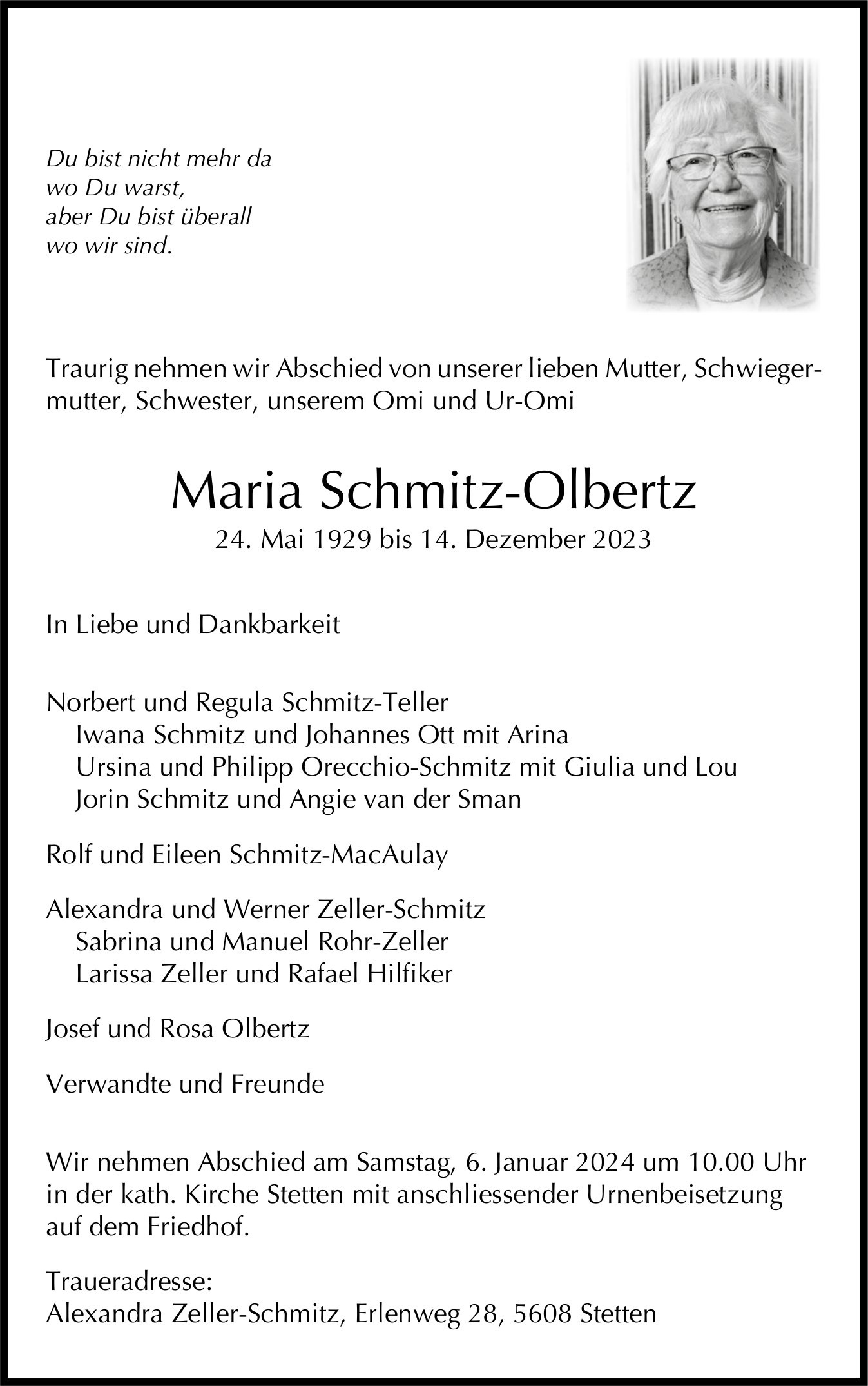 Schmitz-Olbertz Maria, Dezember 2023 / TA