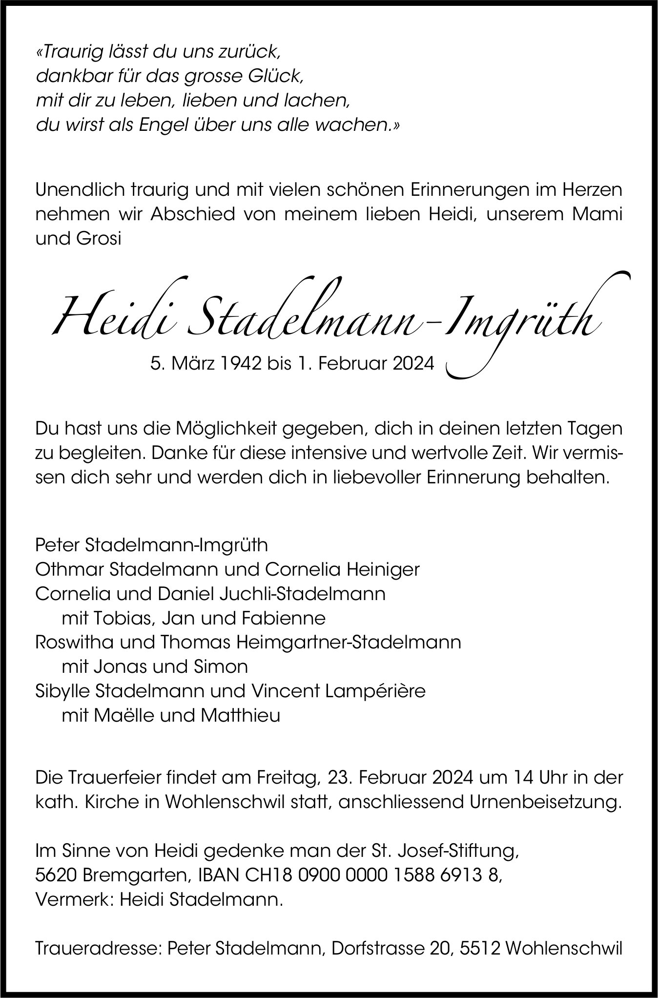 Stadelmann-Imgrüth Heidi, Februar 2024 / TA