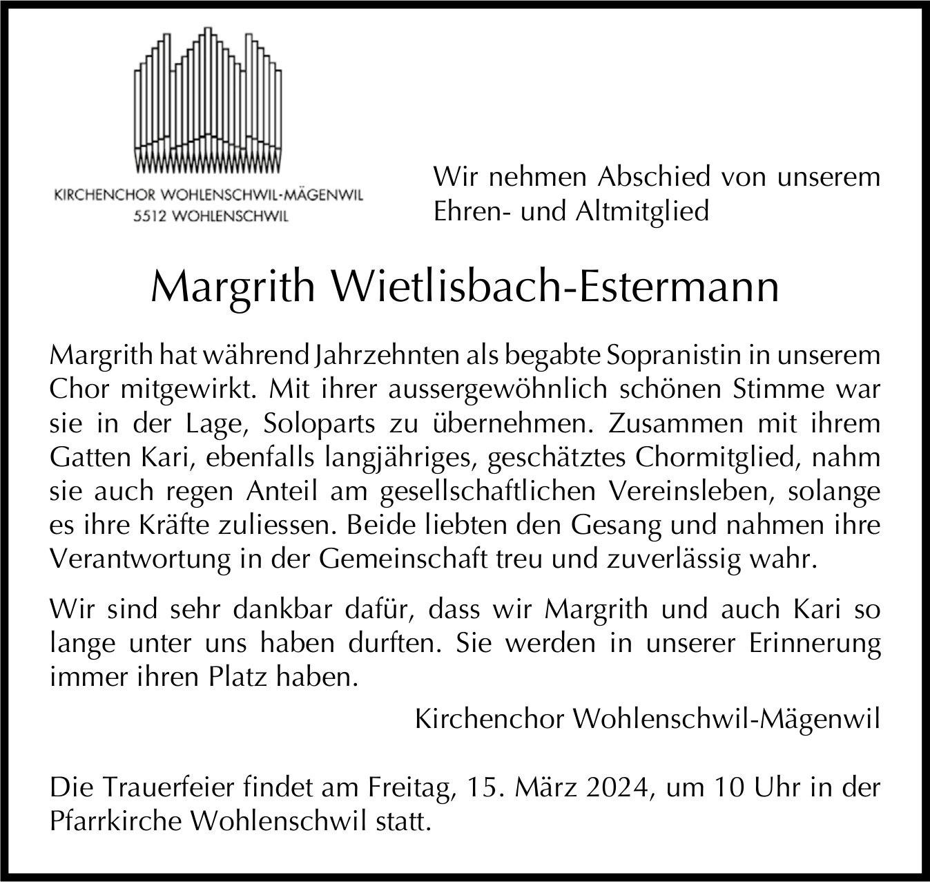 Wietlisbach-Estermann Margrith, Februar 2024 / TA