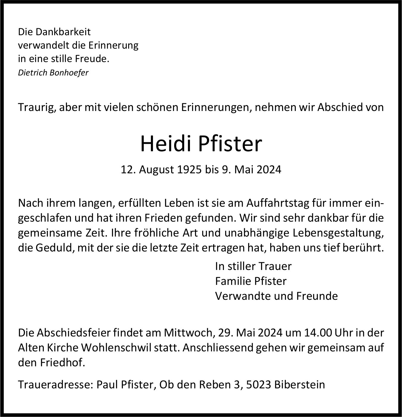 Pfister Heidi, Mai 2024 / TA