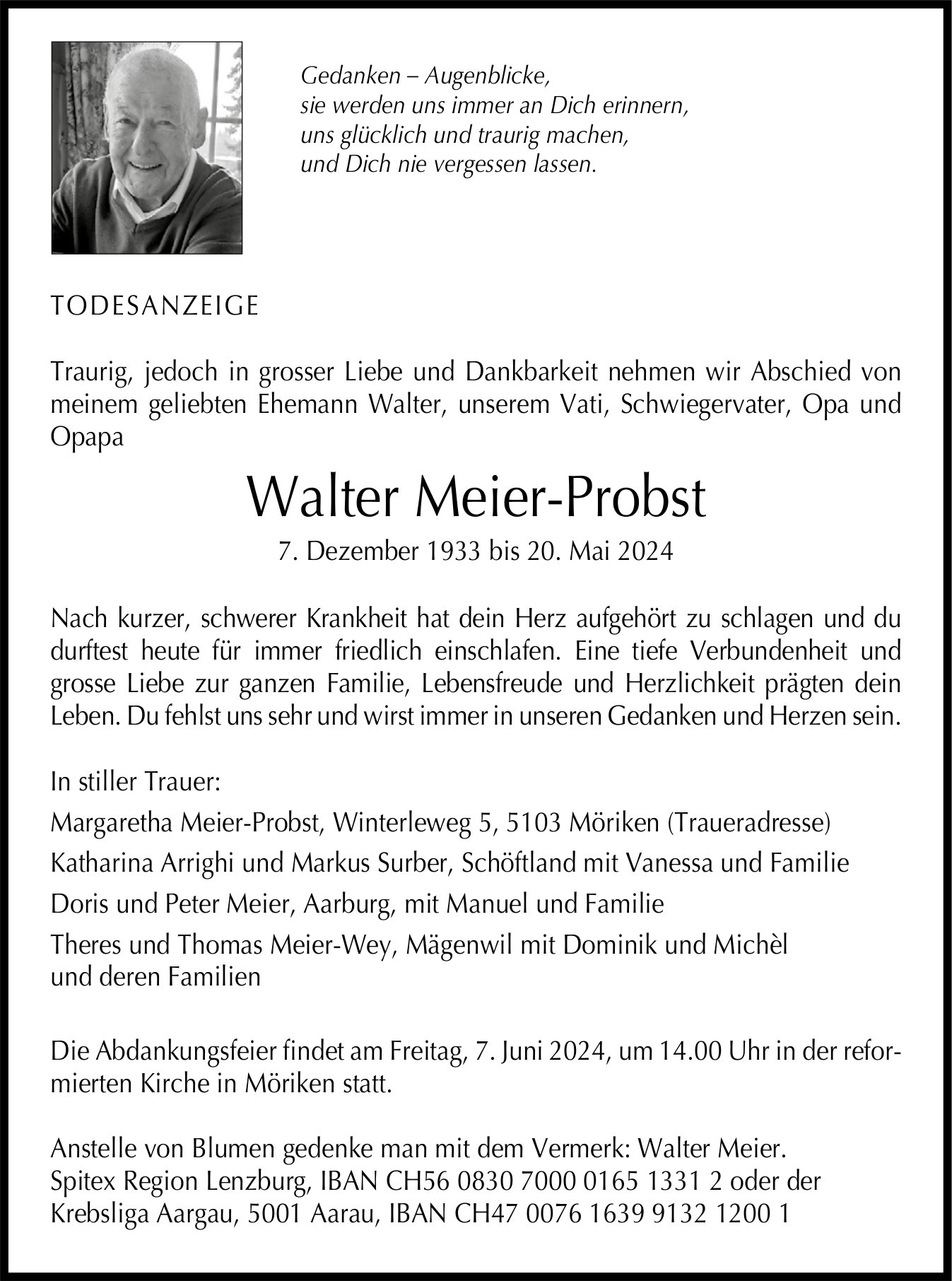 Meier-Probst Walter, Mai 2024 / TA