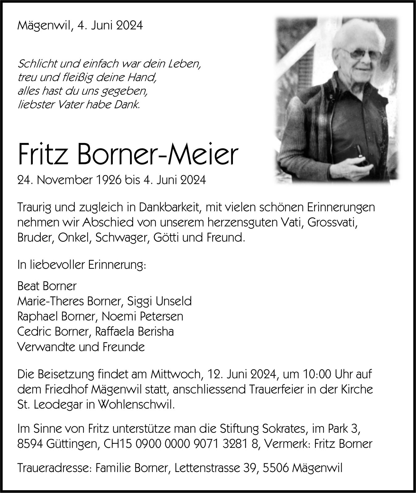 Borner-Meier Fritz, Juni 2024 / TA