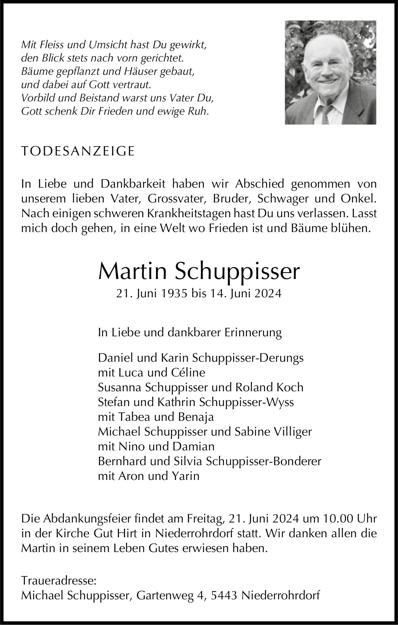 Schuppisser Martin, Juni 2024 / TA