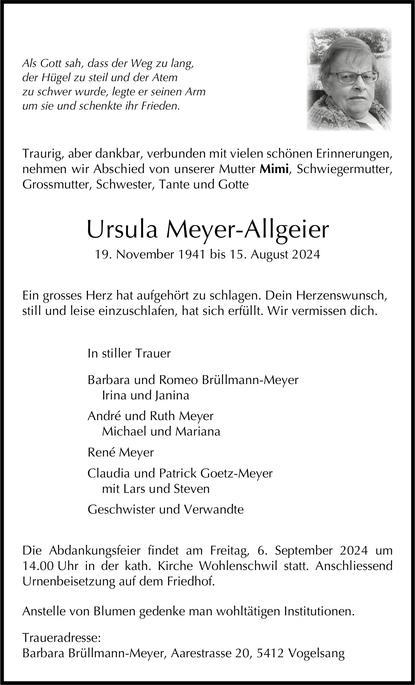 Meyer-Allgeier Ursula, August 2024 / TA