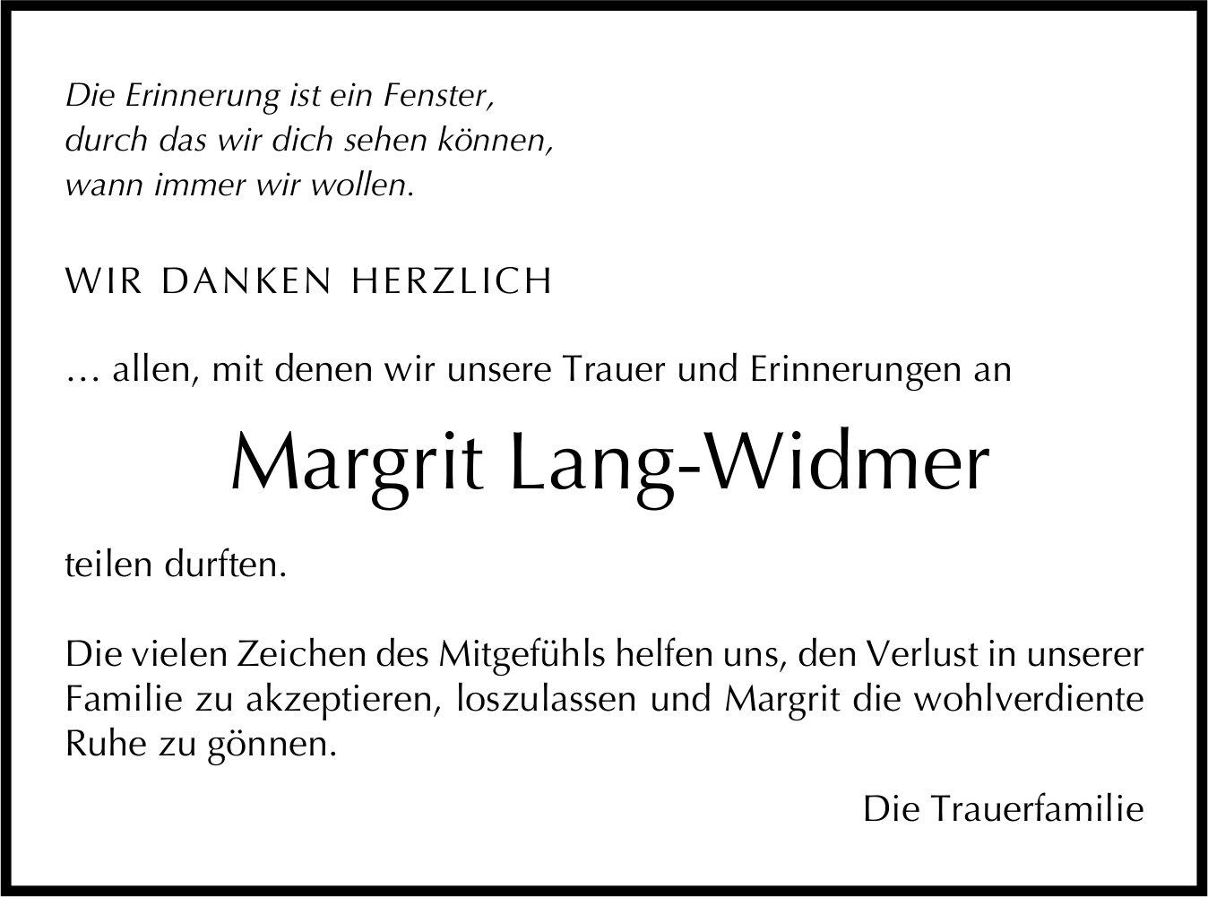 Lang-Widmer Margrit, im September 2024 / DS