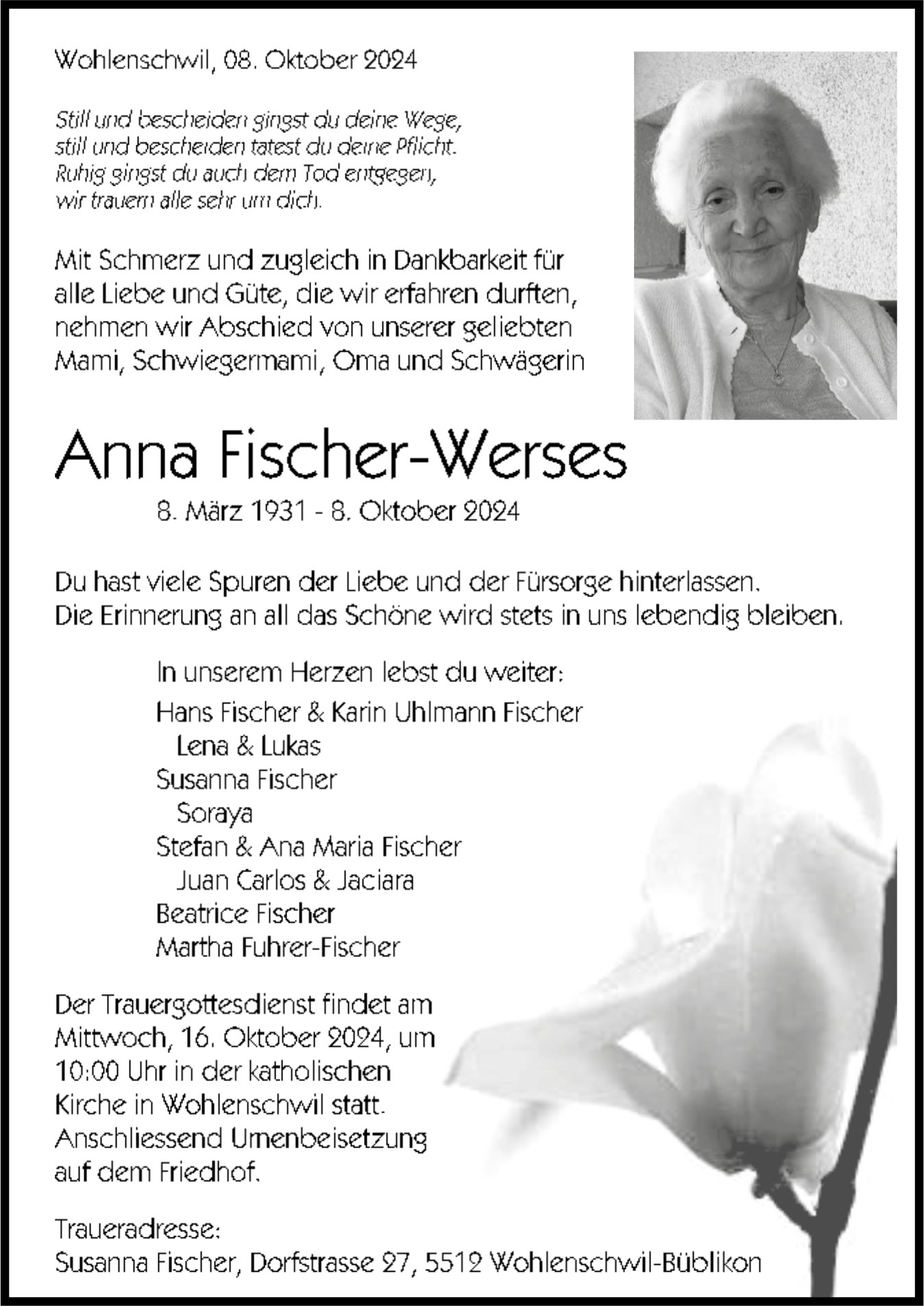 Fischer-Werses Anna, Oktober 2024 / TA