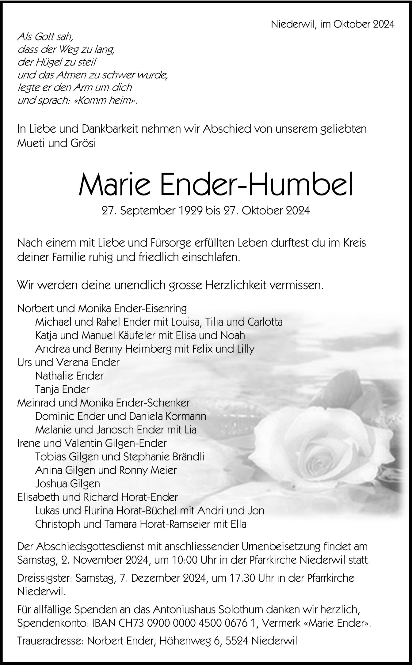 Ender-Humbel Marie, Oktober 2024 / TA