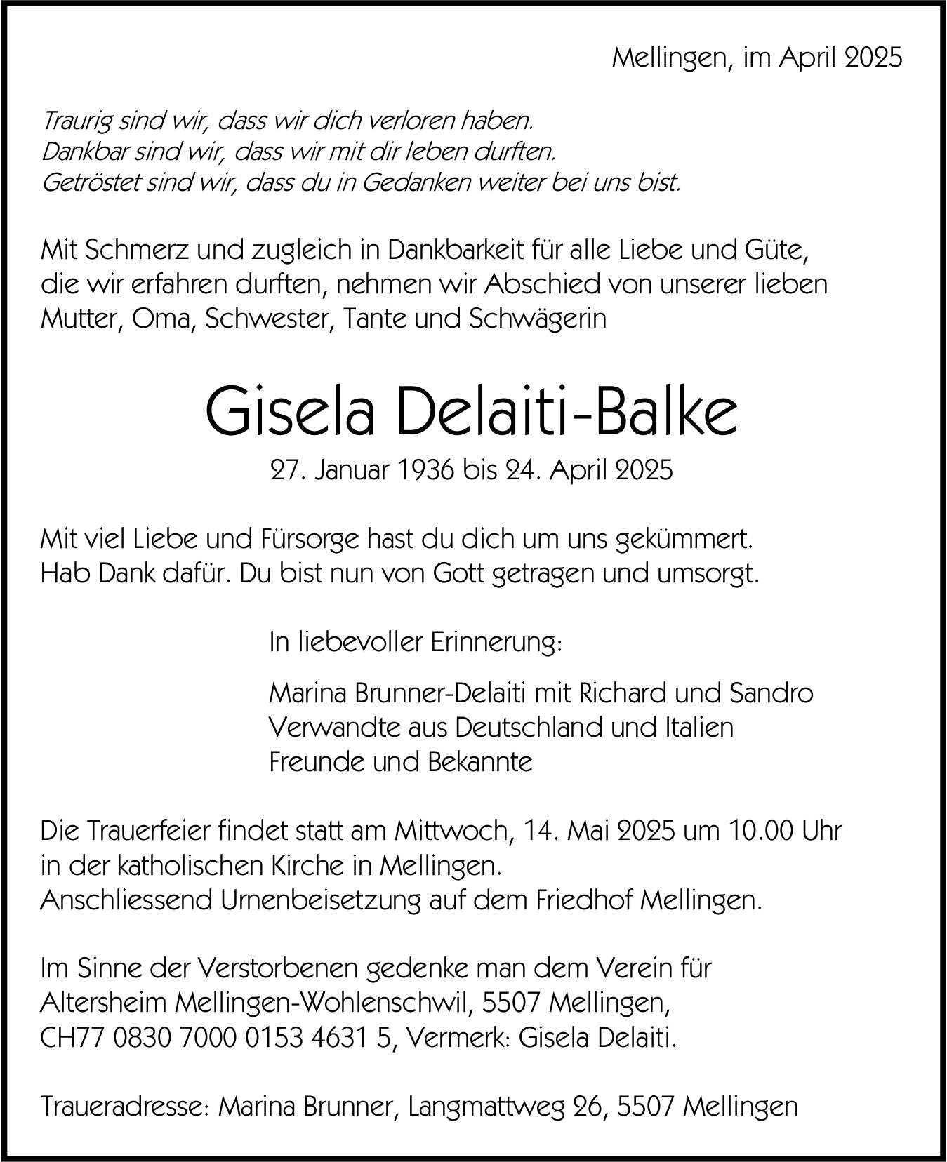 Gisela Delaiti-Balke, April 2025 / TA
