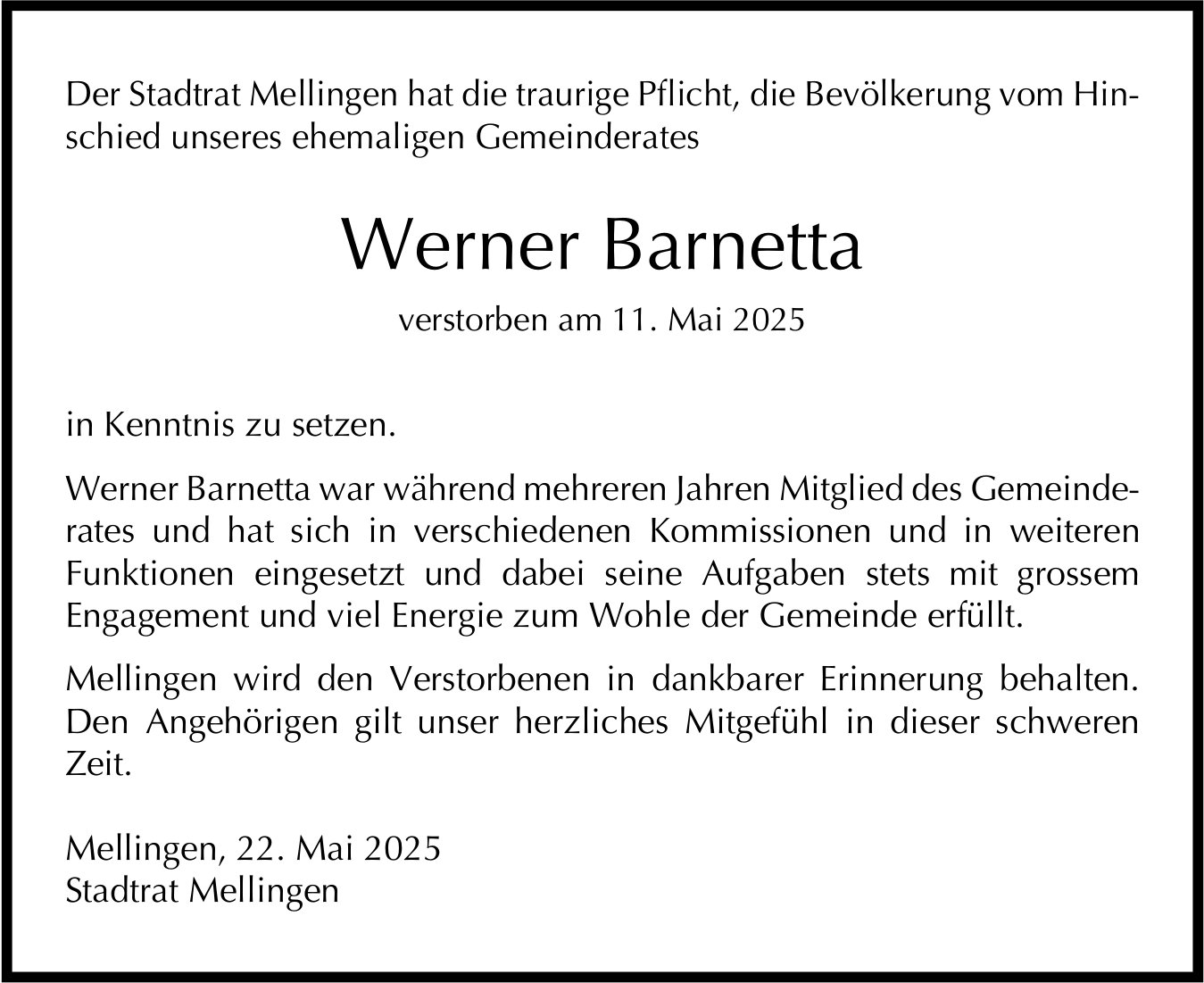 Barnetta Werner, Mai 2025 / TA