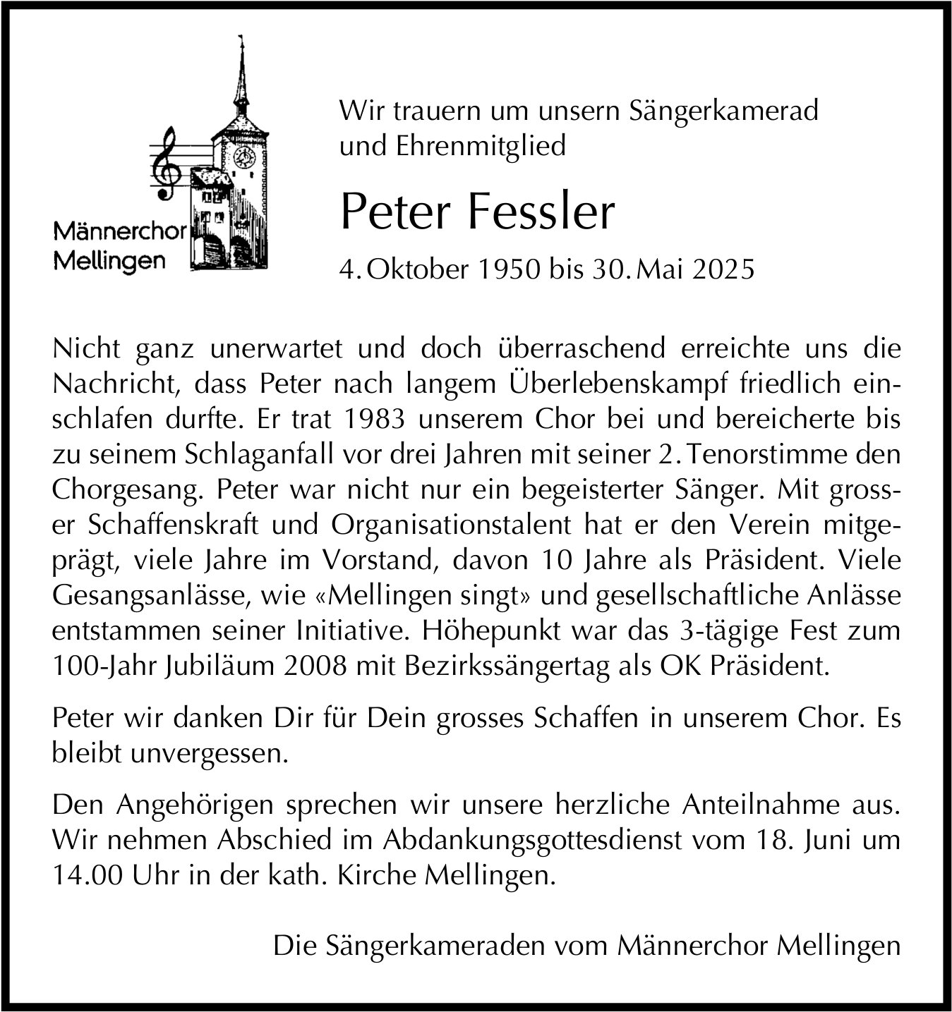 Fessler Peter, Mai 2025 / TA