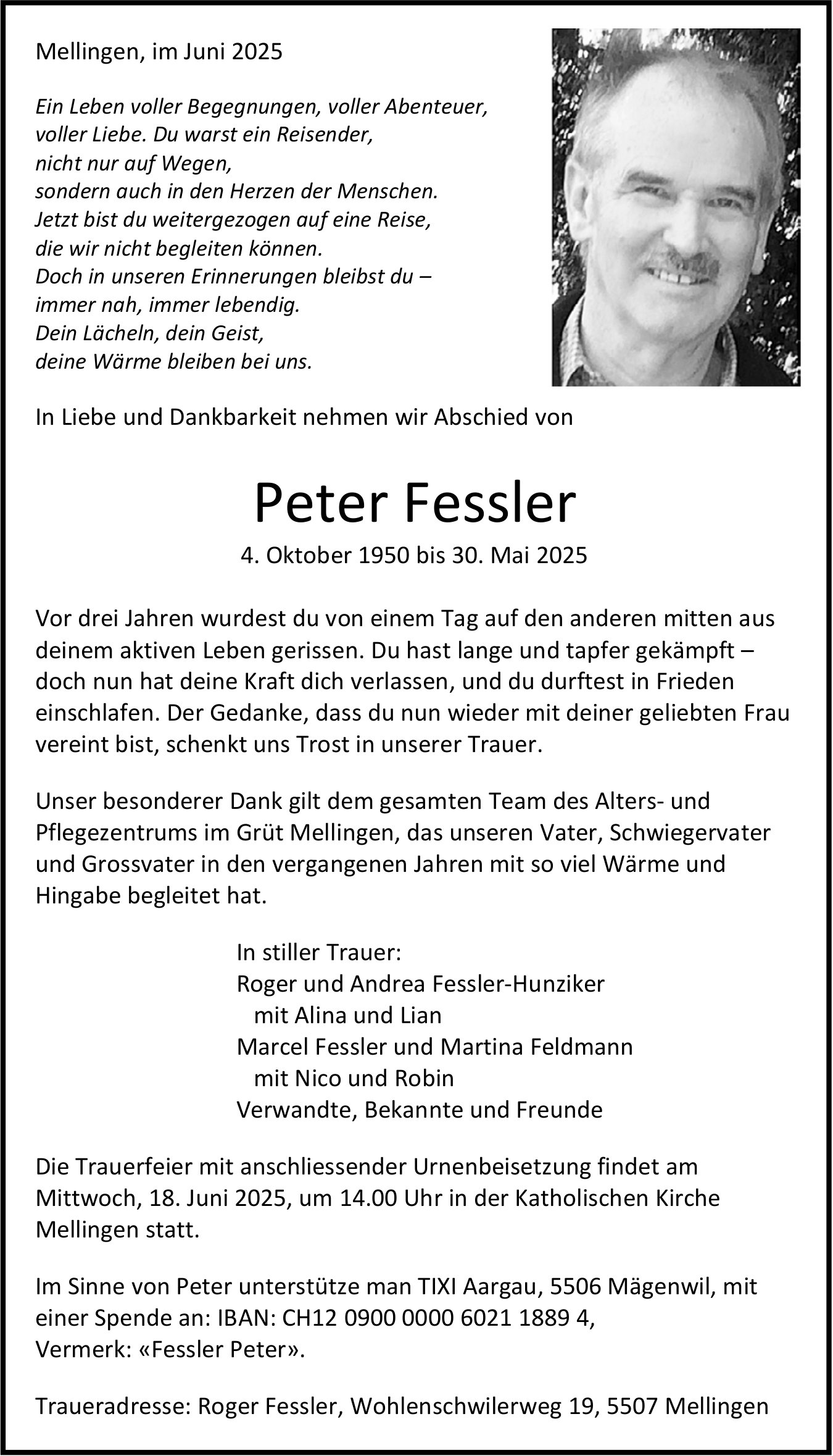 Fessler Peter, Mai 2025 / TA