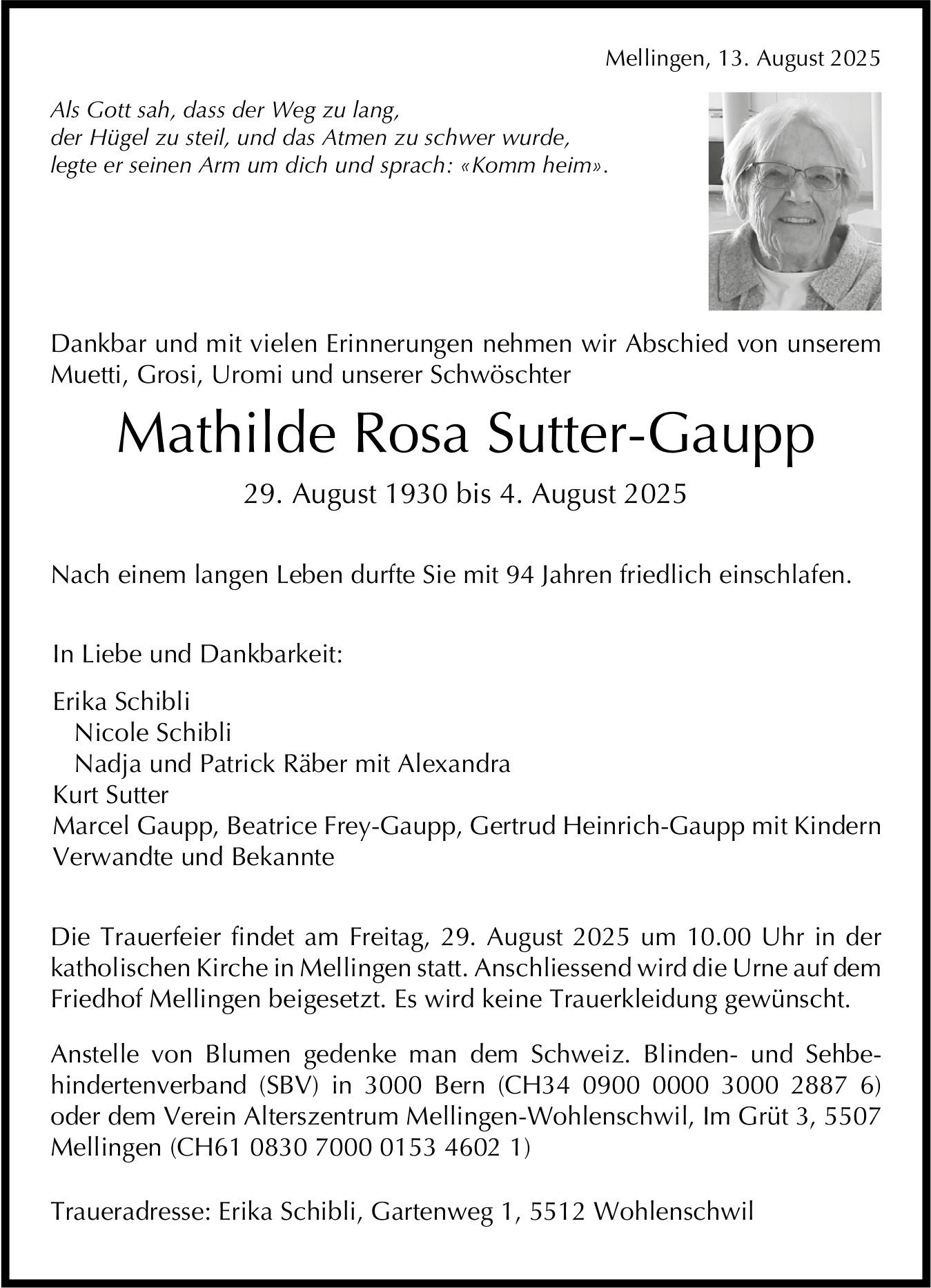 Sutter-Gaupp Mathilde Rosa, August 2025 / TA