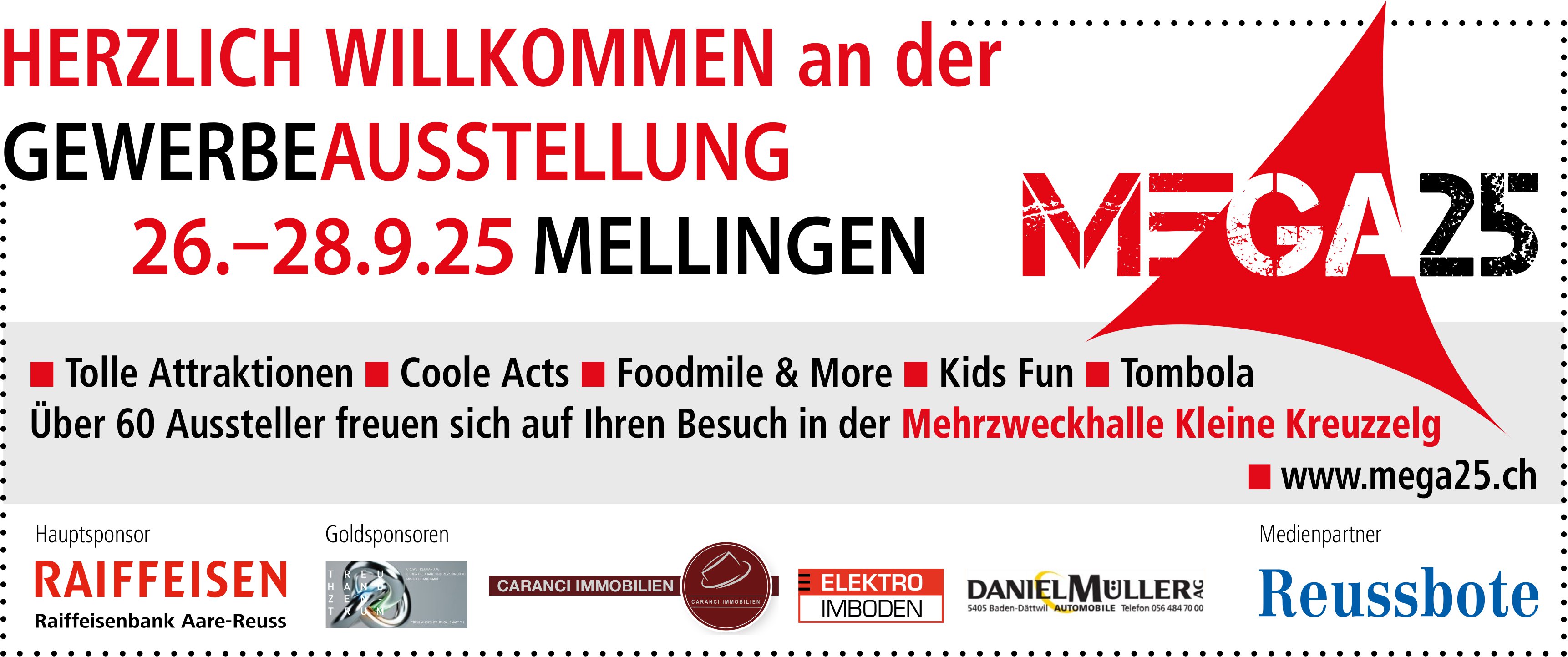 MEGA 2025, Gewerbeausstellung, 26. bis 28. September, Mellingen