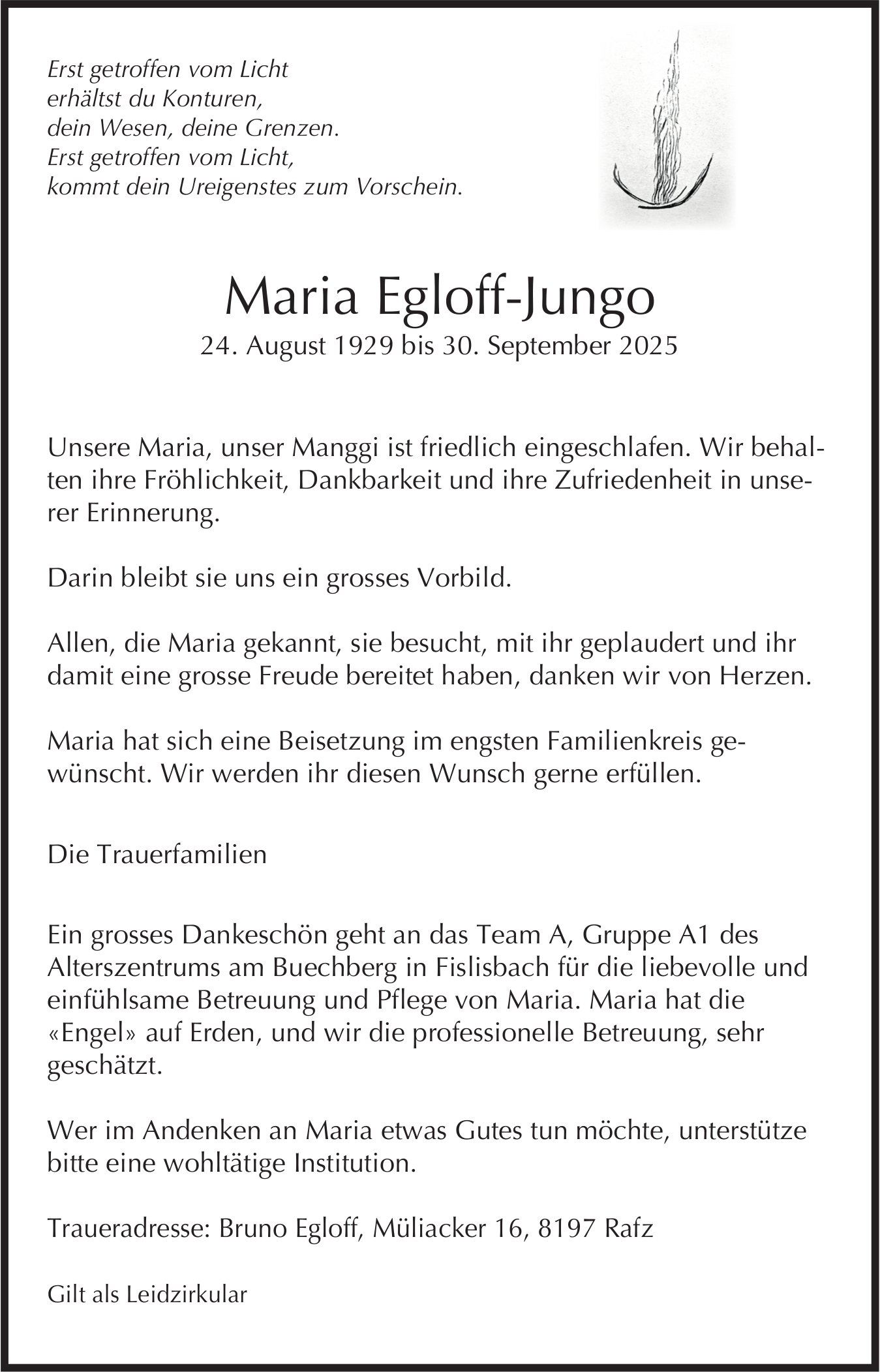 Egloff-Jungo Maria, September 2025 / TA